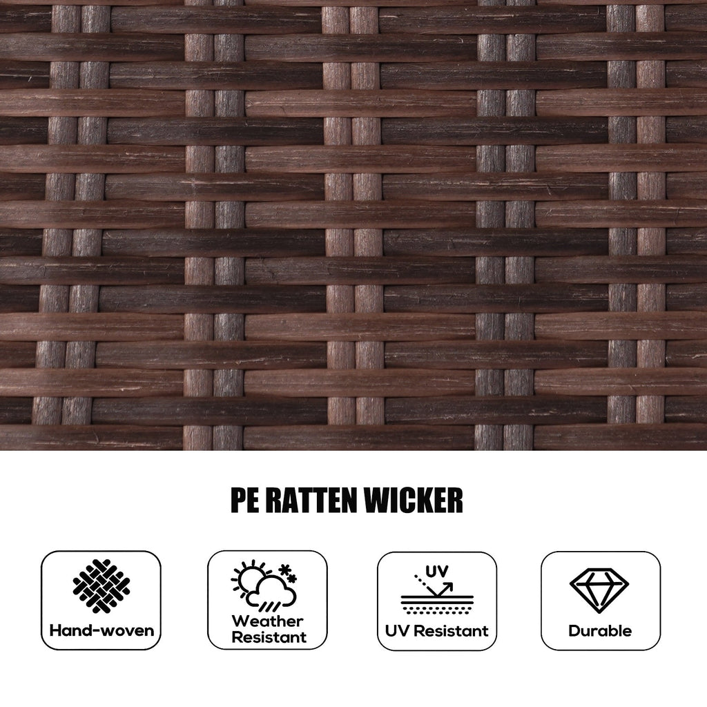 7 Pieces Outdoor Rattan Wicker Patio Round Dining Set with Cushions by Moda Furnishings