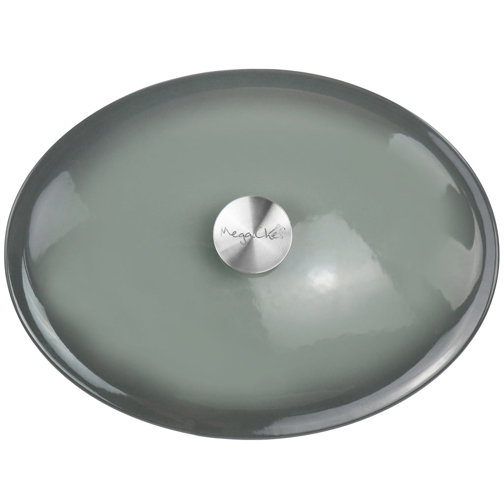 7 Quarts Oval Enameled Cast Iron Casserole in Storm Cloud