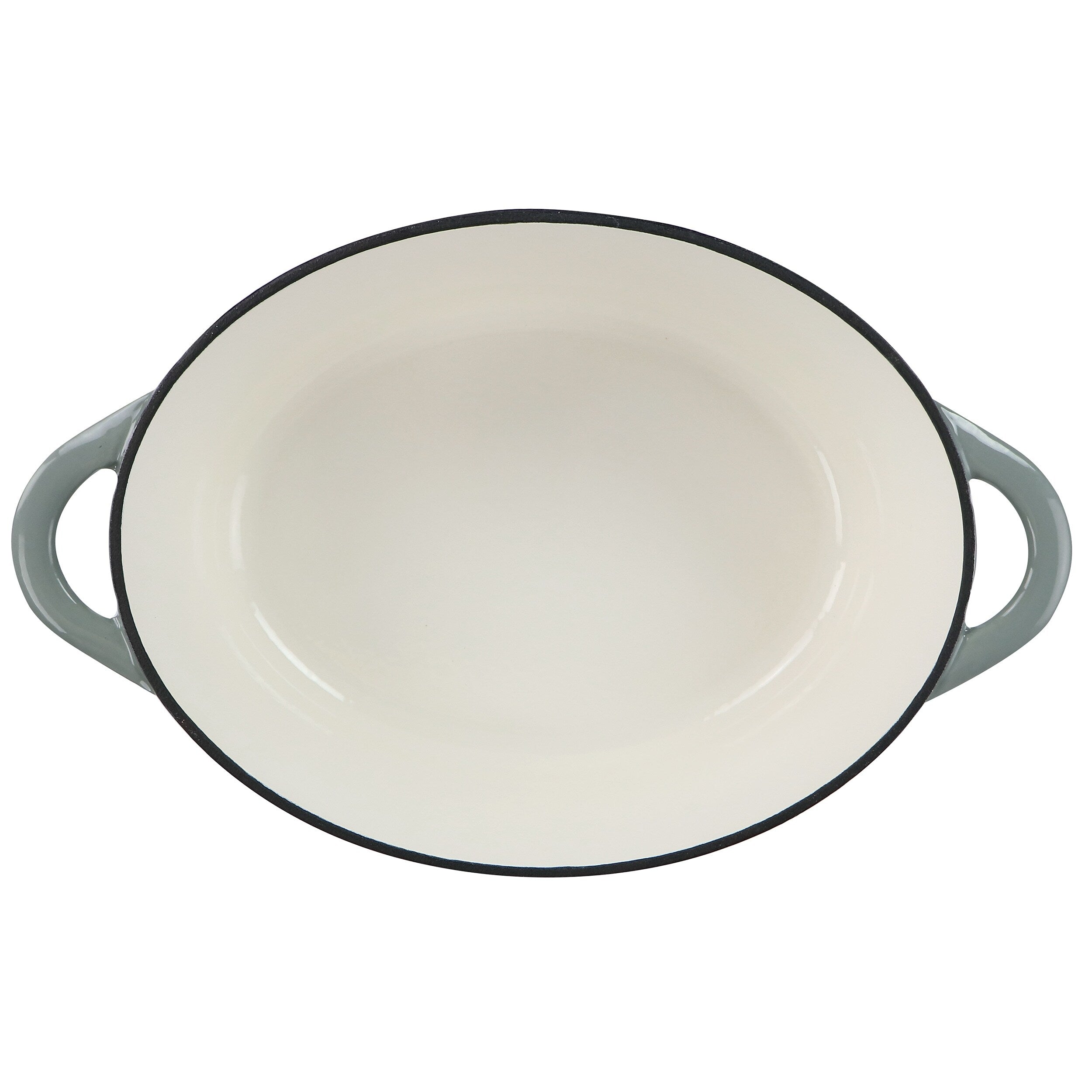 7 Quarts Oval Enameled Cast Iron Casserole in Storm Cloud