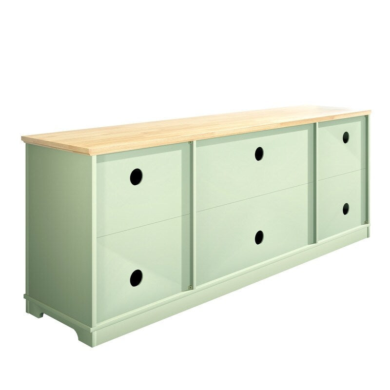 70 in. Rustic Decorative Floral Door TV Stand for up to 80 TVs