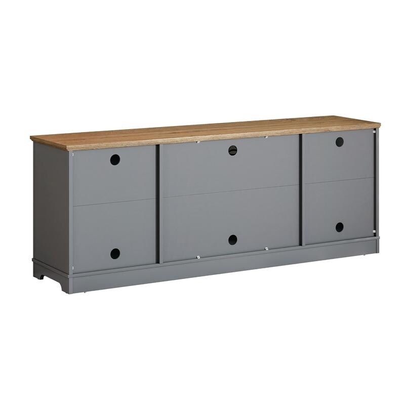 70 in. Rustic Decorative Floral Door TV Stand for up to 80 TVs