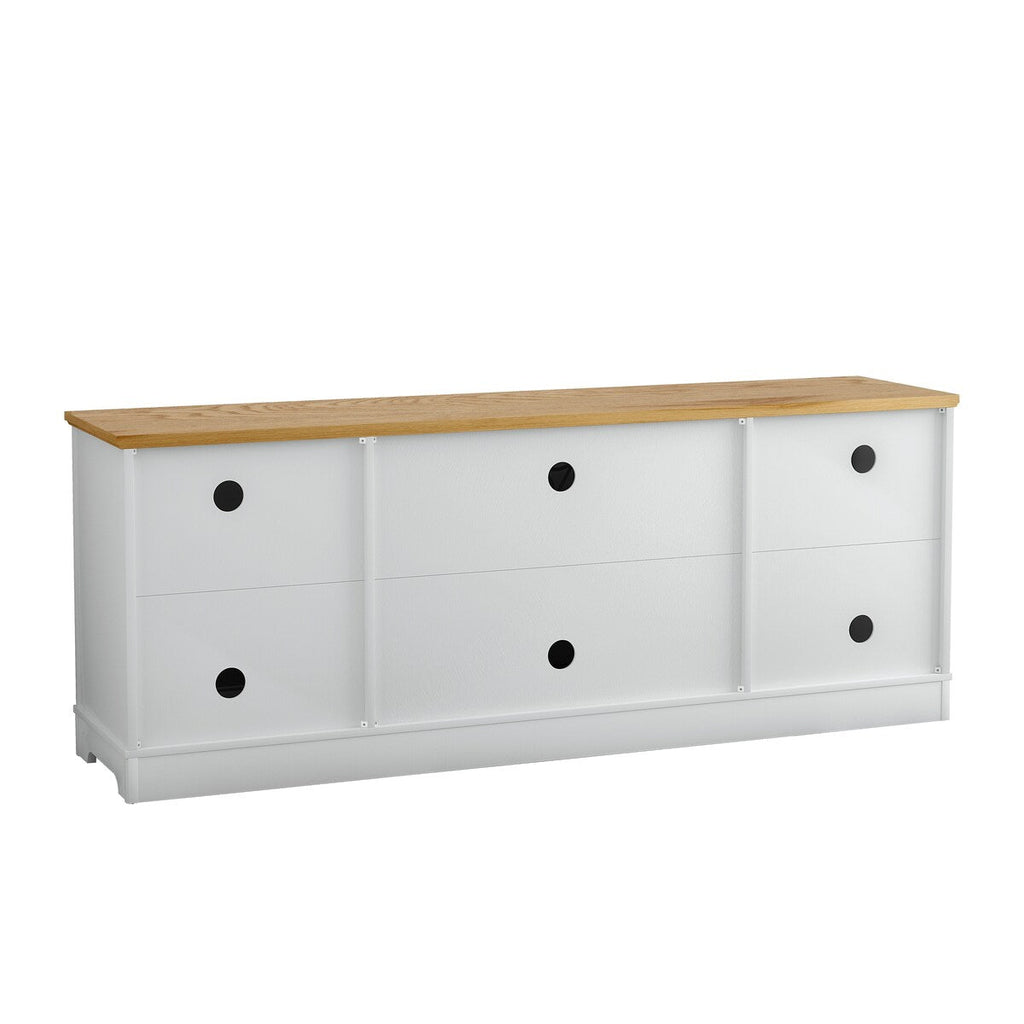 70 in. Rustic Decorative Floral Door TV Stand for up to 80 TVs