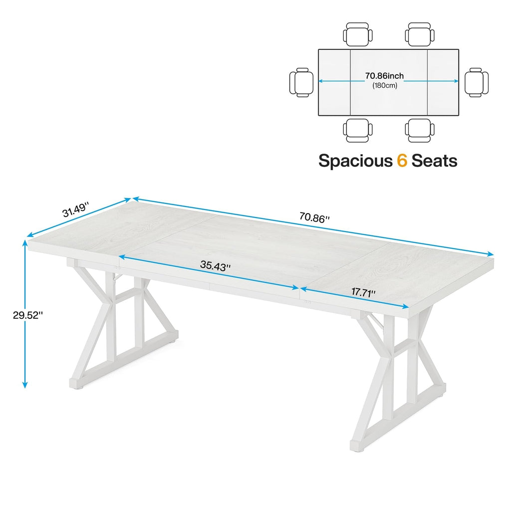 70.8-Inch Executive Desk, Large Computer Office Desk Workstation