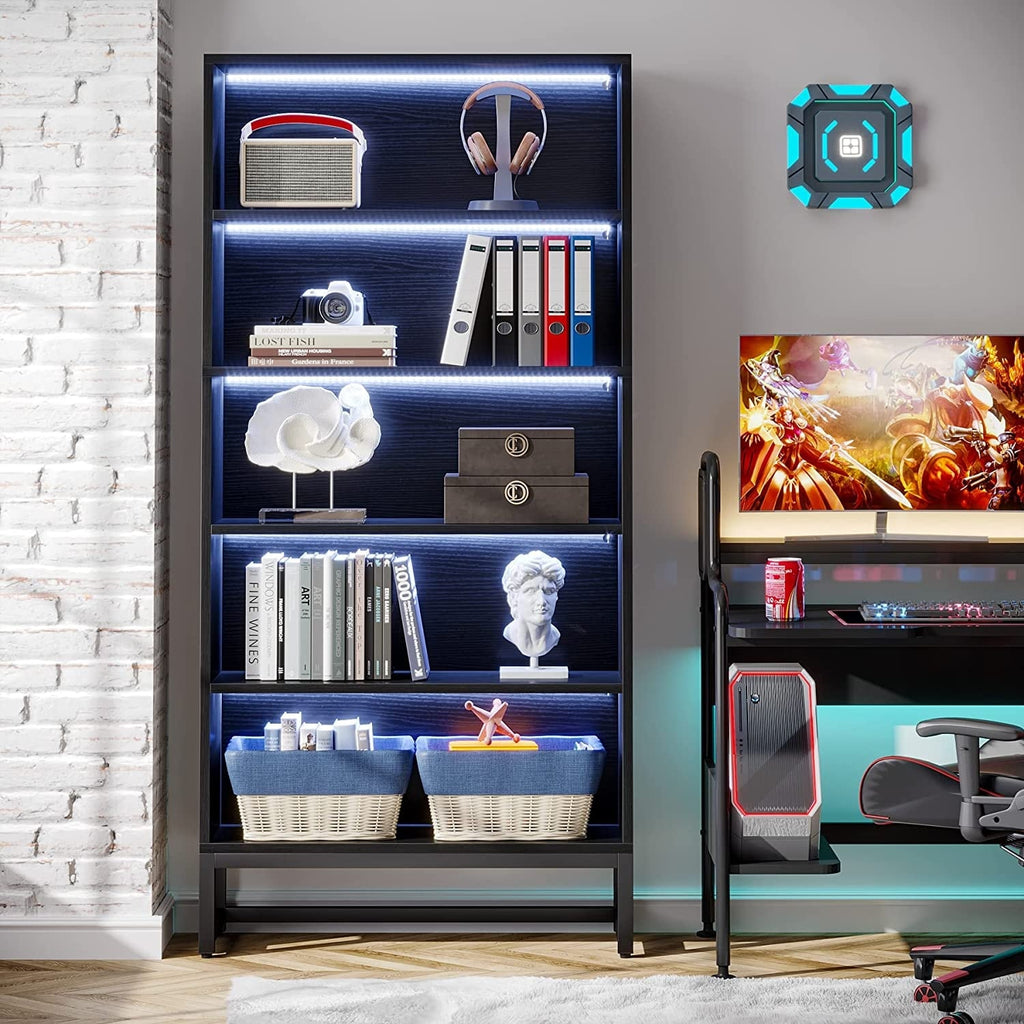70.8 Inches Tall Bookcase and Bookshelf, 5-Tier Large Bookcases - 11.81D x 31.5W x 70.87H