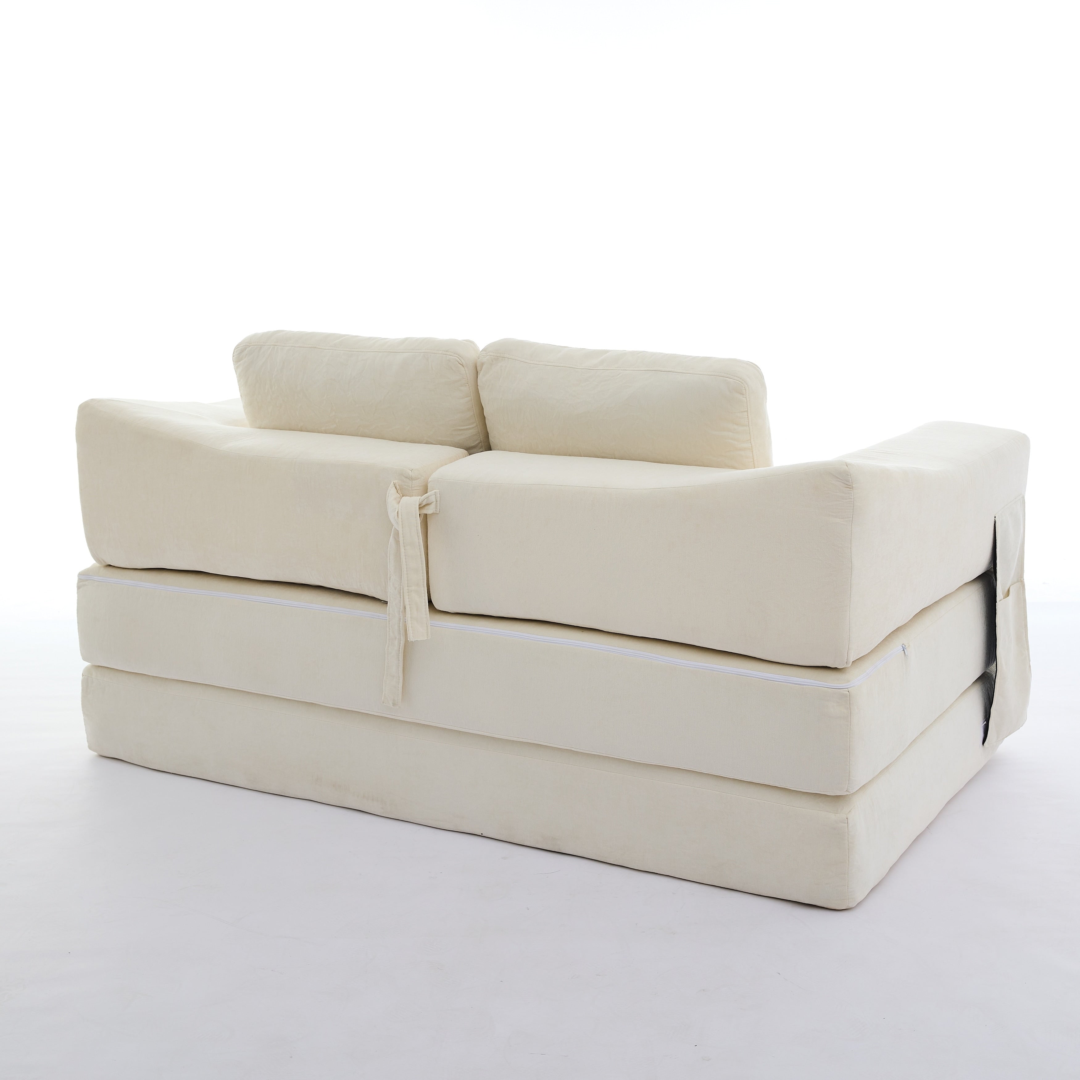 70.87 Upholstered Convertible Sleeper Sofa, Convertible Chair Floor Couch Comfy Sofa for Living Room, Bedroom, Chenille Fabric