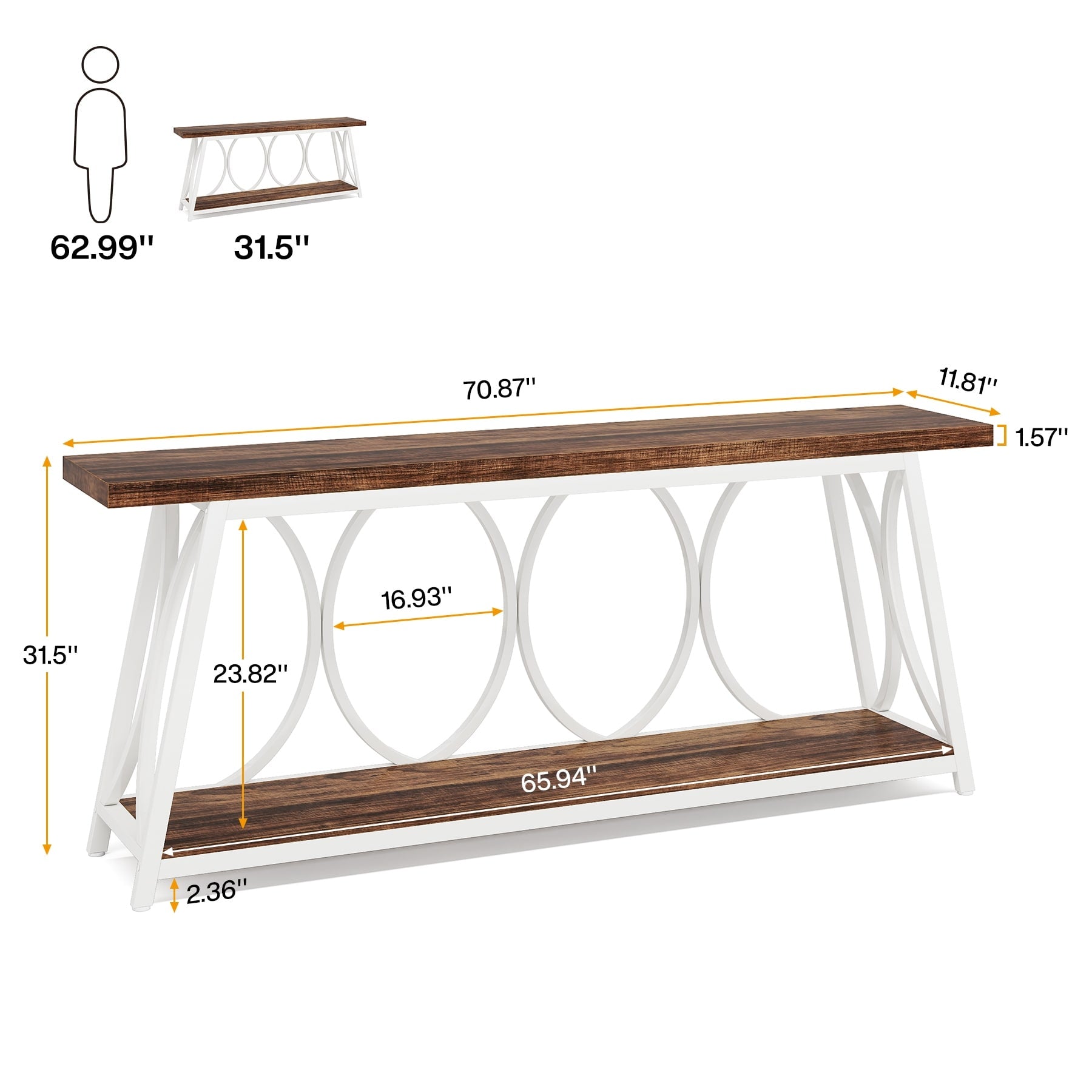 70.9 inch Extra Long Console Table Sofa Accent Table for Living Room
