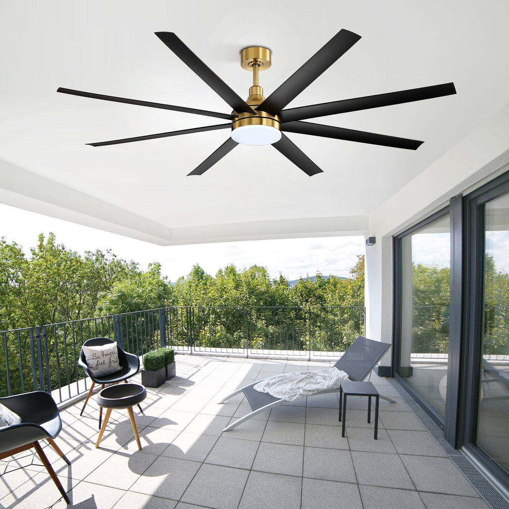 72 Large Ceiling Fans with LED Light Remote Control-8 Blade - 72 Inch