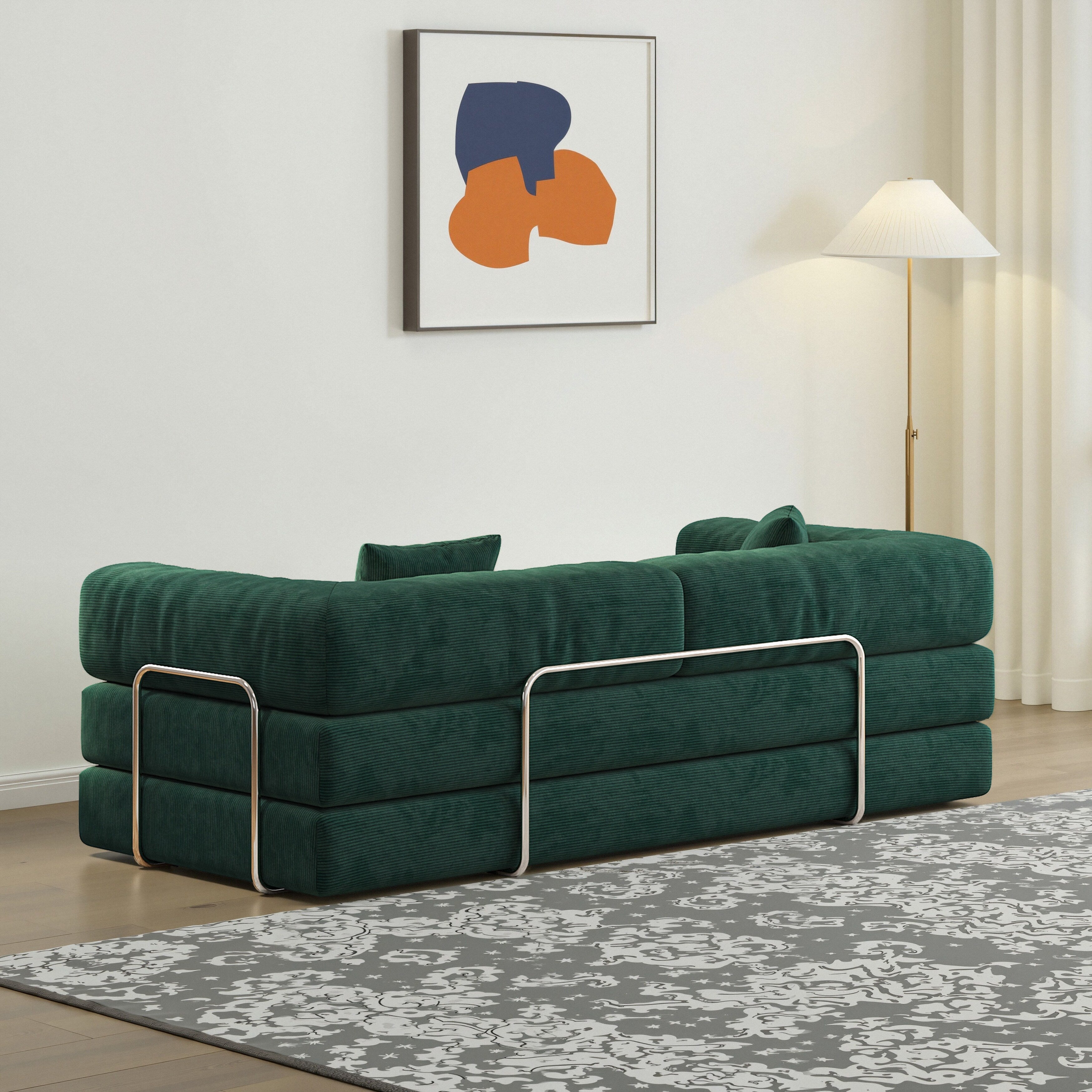 78.8inch Modular Sectional Sofa, Convertible Pudding Block Sofa, Floor Standing Sofa Bed Arm Comfort Sofa Bed