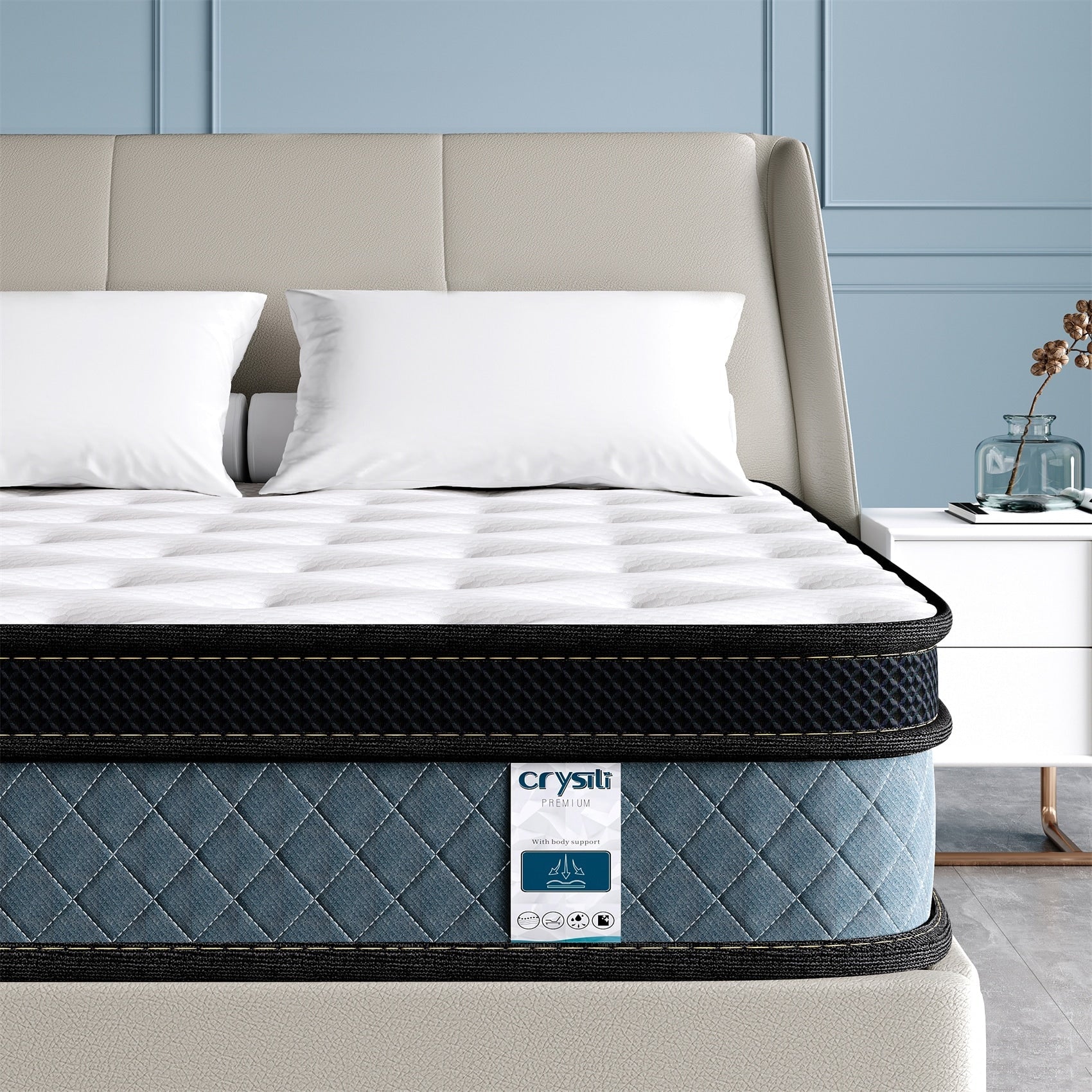 8 Cooling Medium Hybrid Memory Foam Mattress In a Box