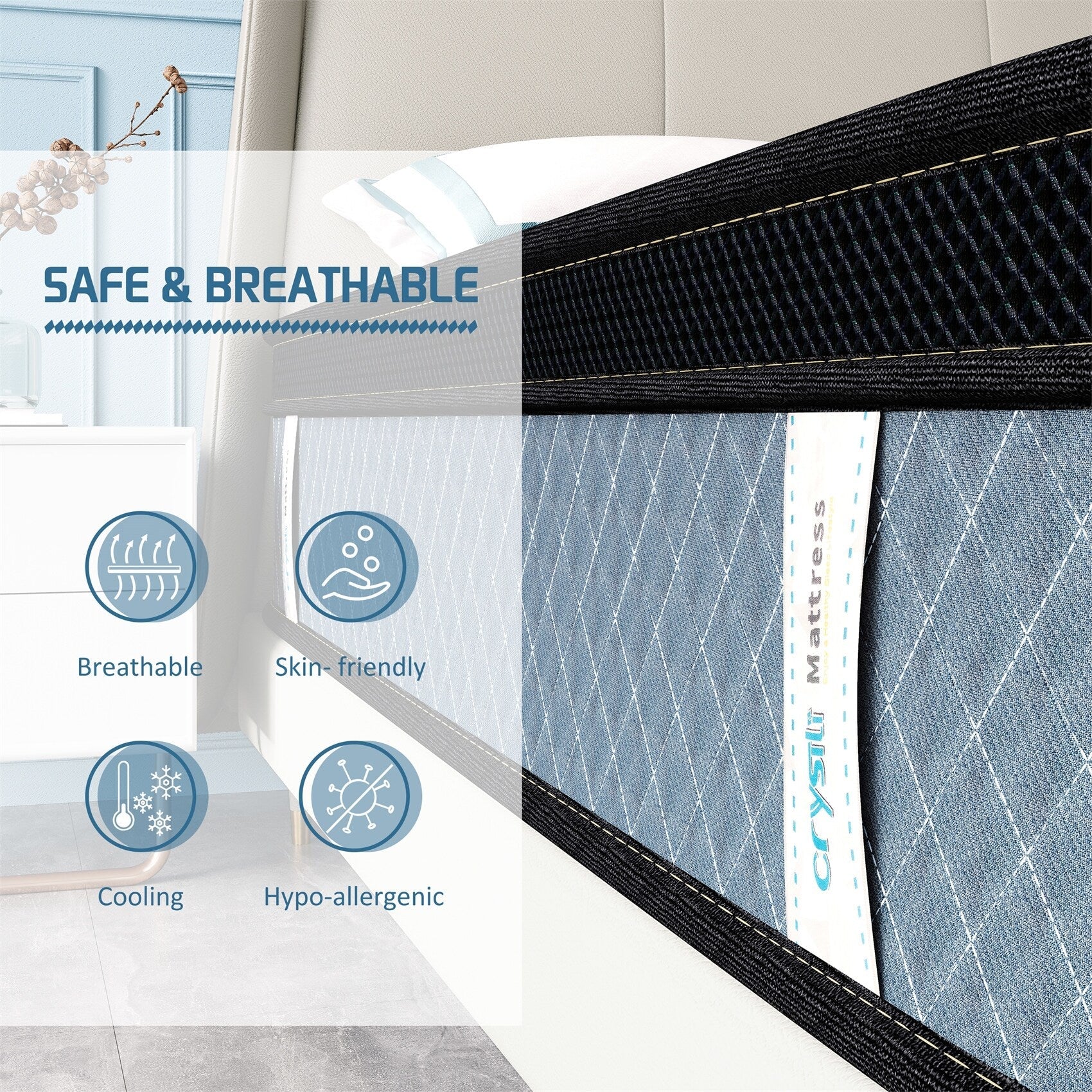 8 Cooling Medium Hybrid Memory Foam Mattress In a Box
