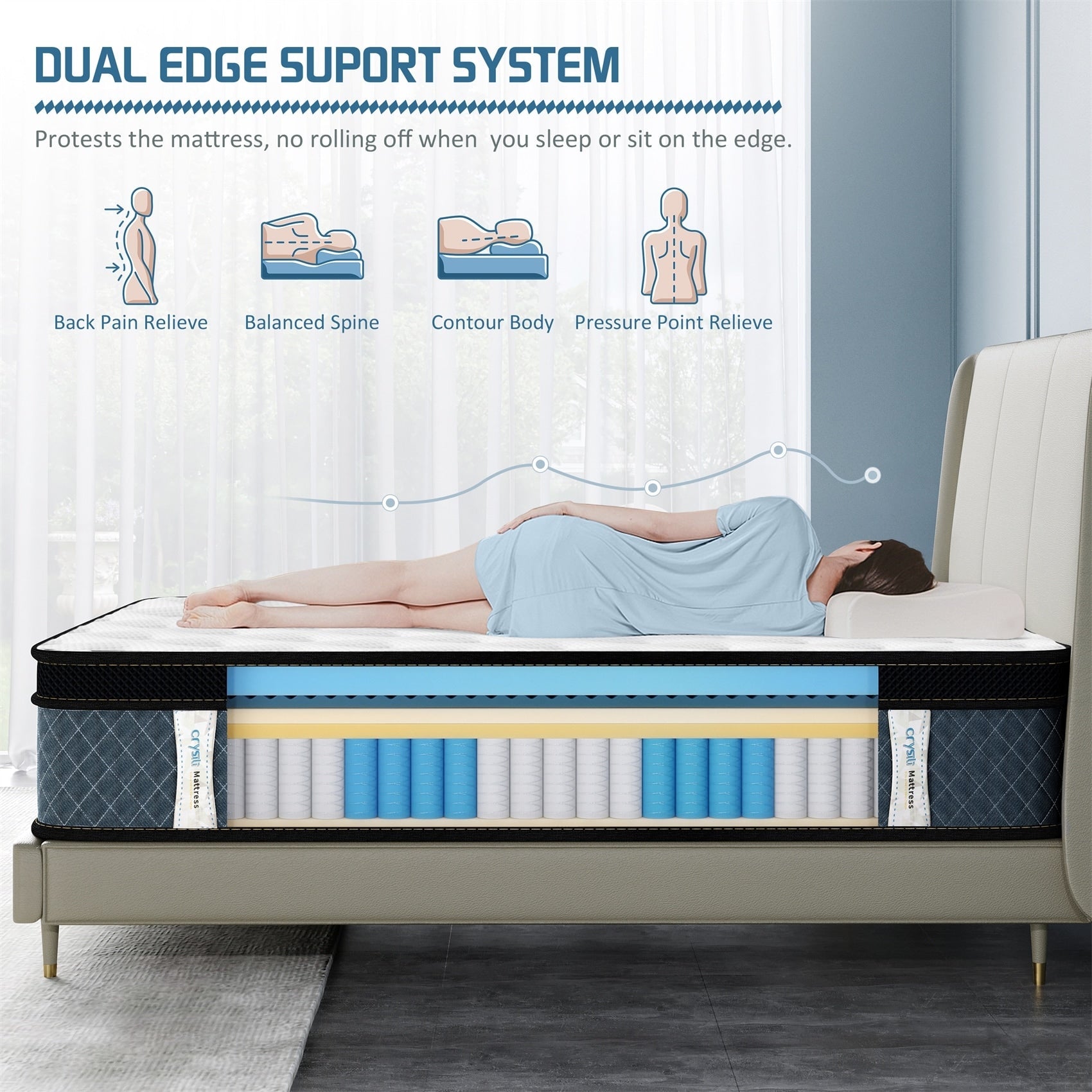 8 Cooling Medium Hybrid Memory Foam Mattress In a Box