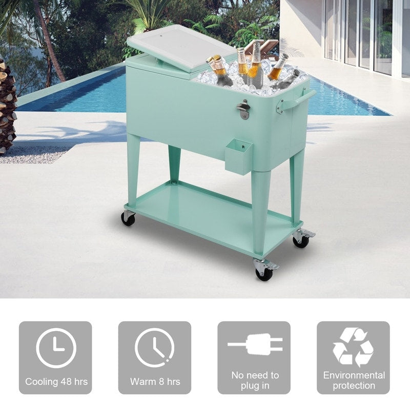 80QT Iron Spray Cooler with Shelf