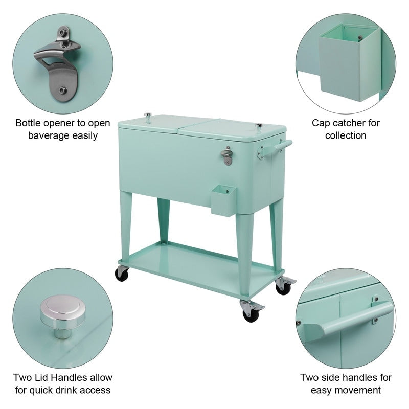 80QT Iron Spray Cooler with Shelf