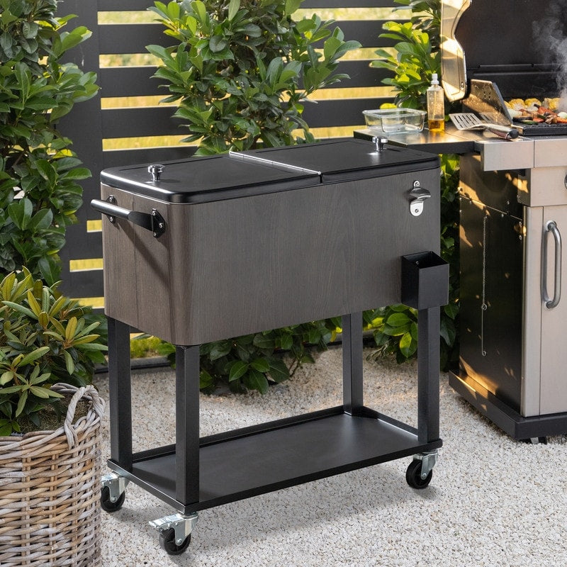 80QT Patio Rolling Beverage Cooler - 80 QT