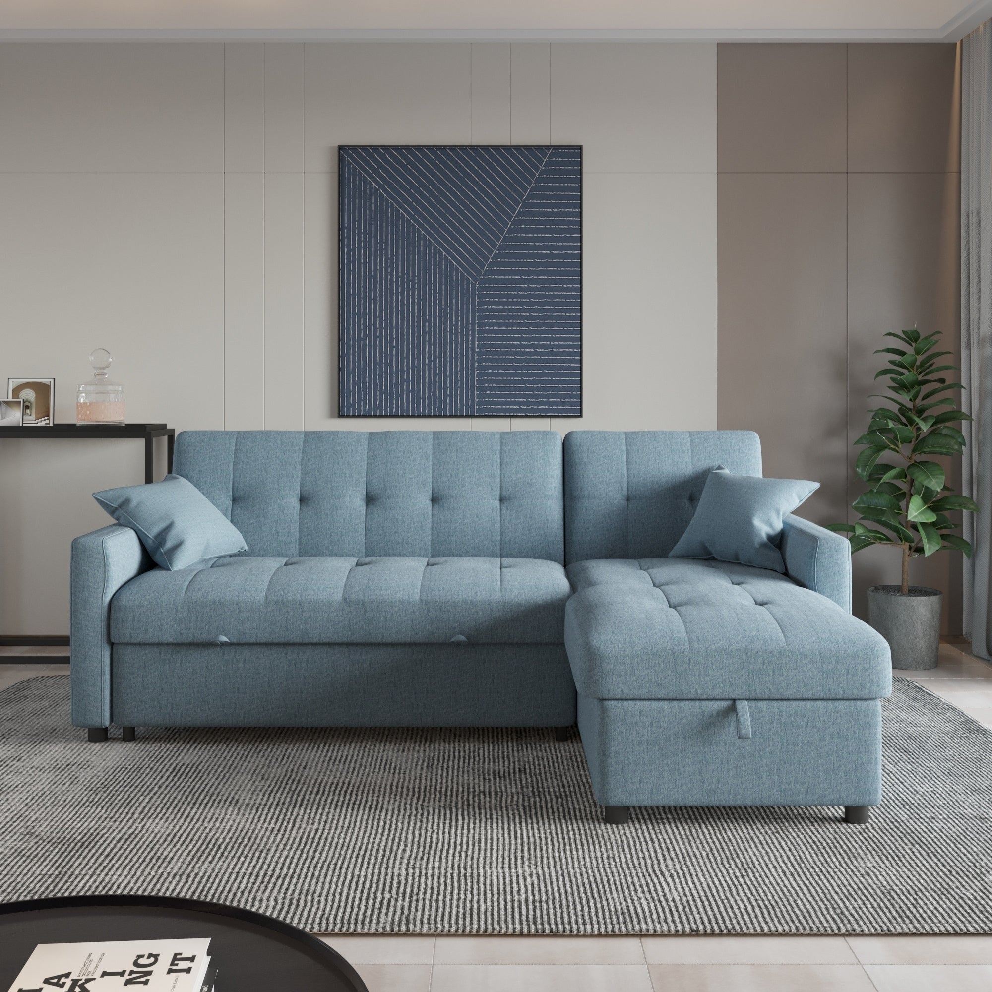 82'' Wide Reversible Sleeper Sofa & Chaise