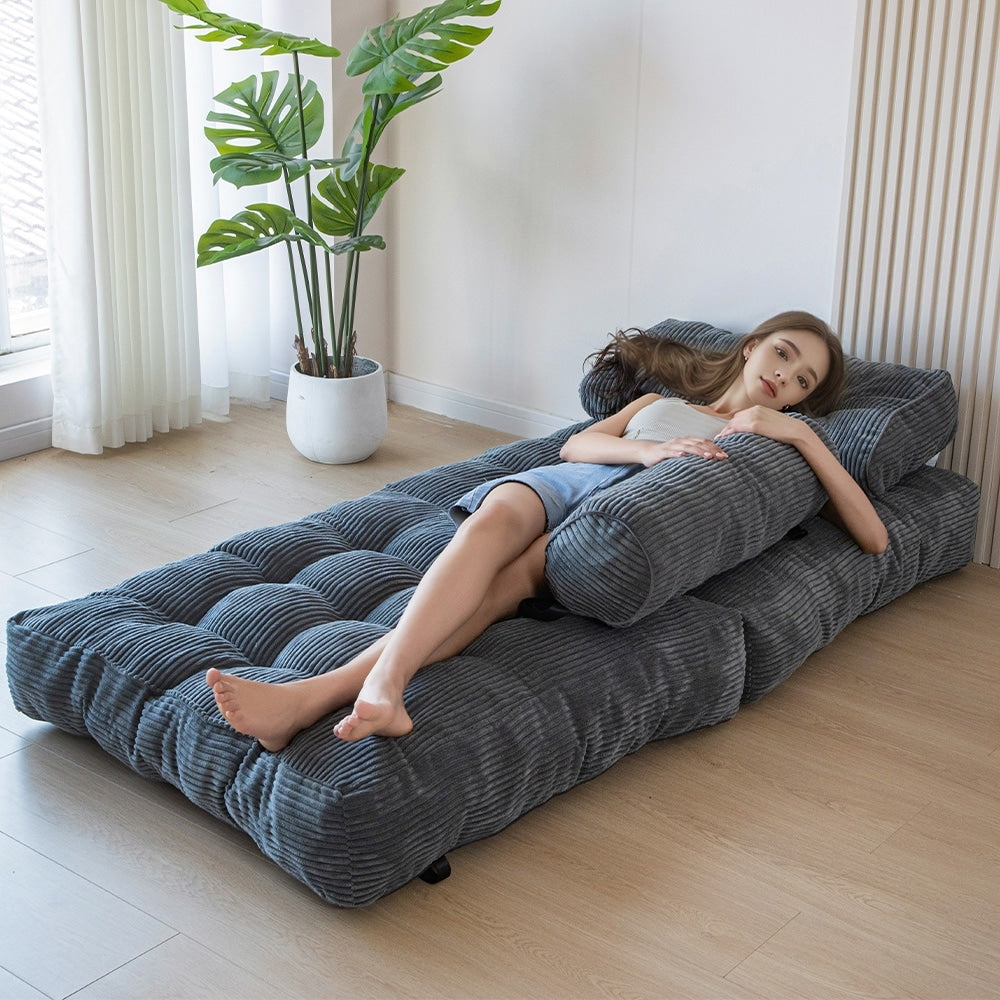 8 Corduroy Folding Couch Sofa Bed,Single