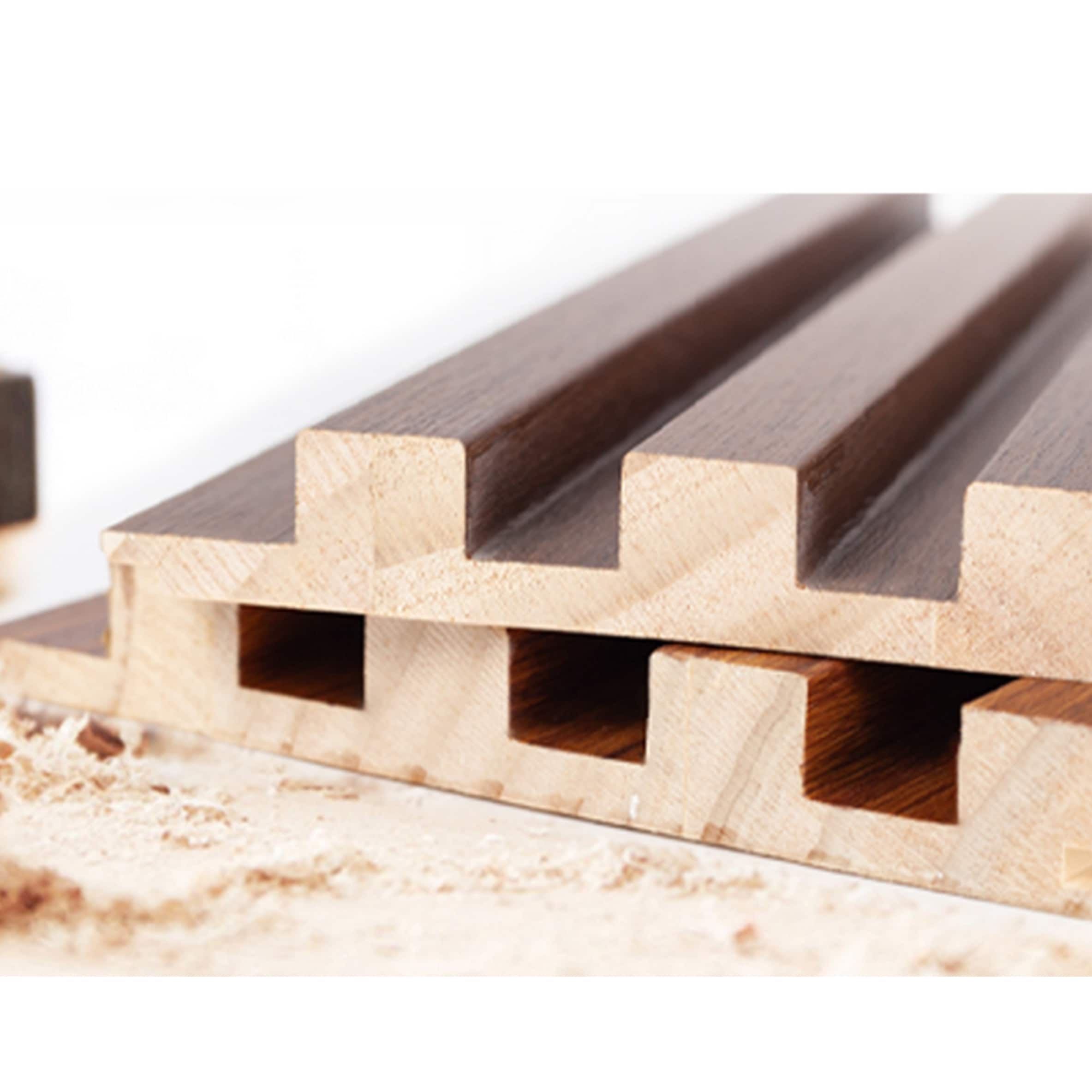93 in. x 6 in x 0.8 in. Solid Wood Wall Siding Board - 3pc+1pc EndTrim