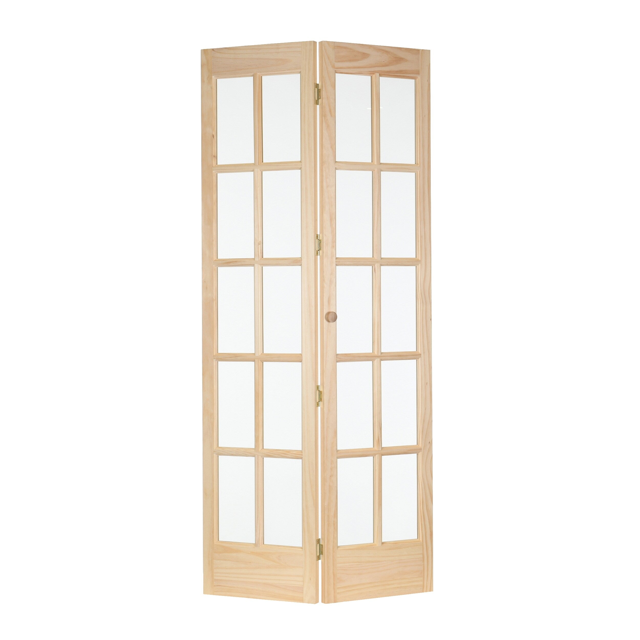 AWC Traditional Divided Glass Unfinished Pine 36-inch Bifold Door