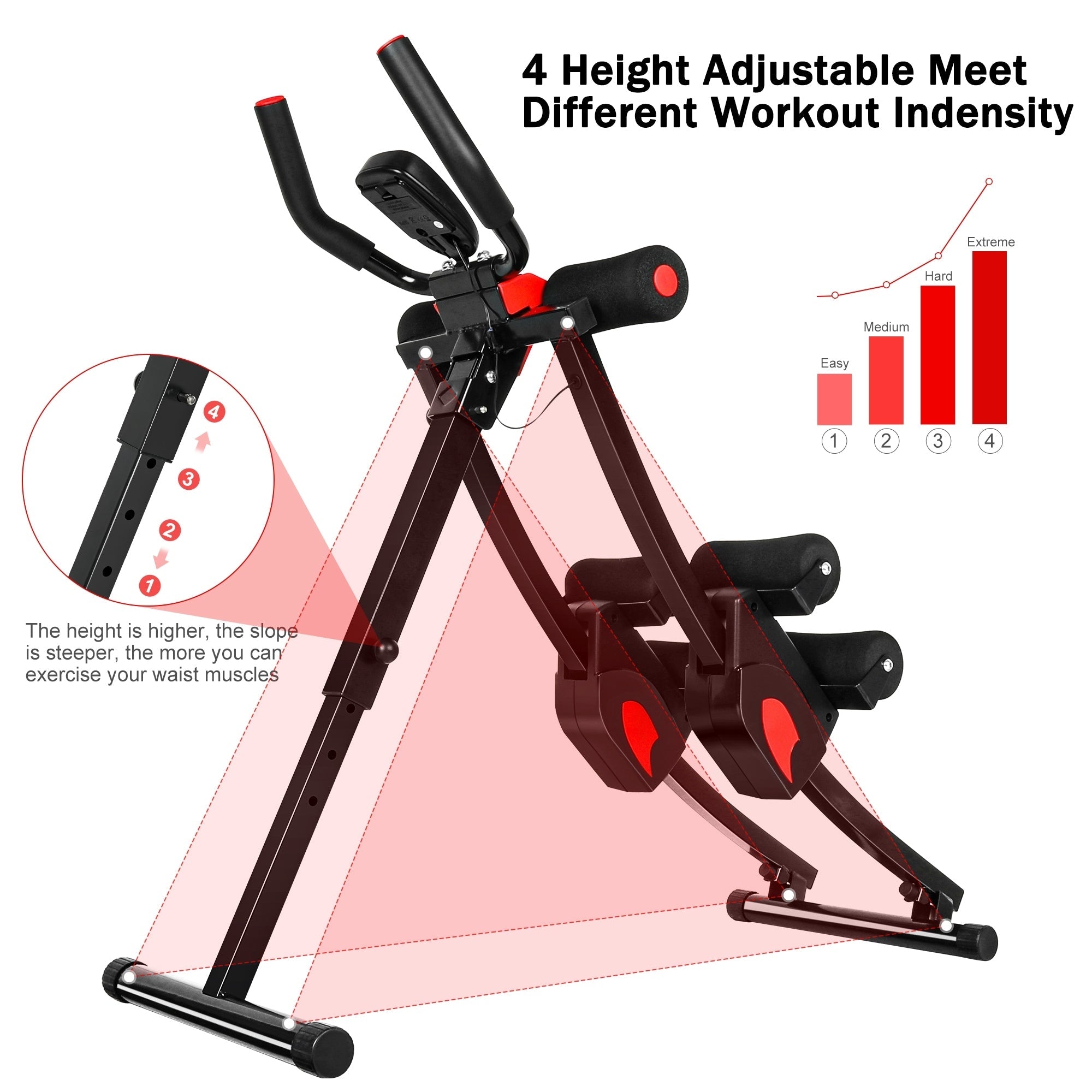 Ab Machine Foldable Core Abdominal Exercise Trainer Home Gym Fitness