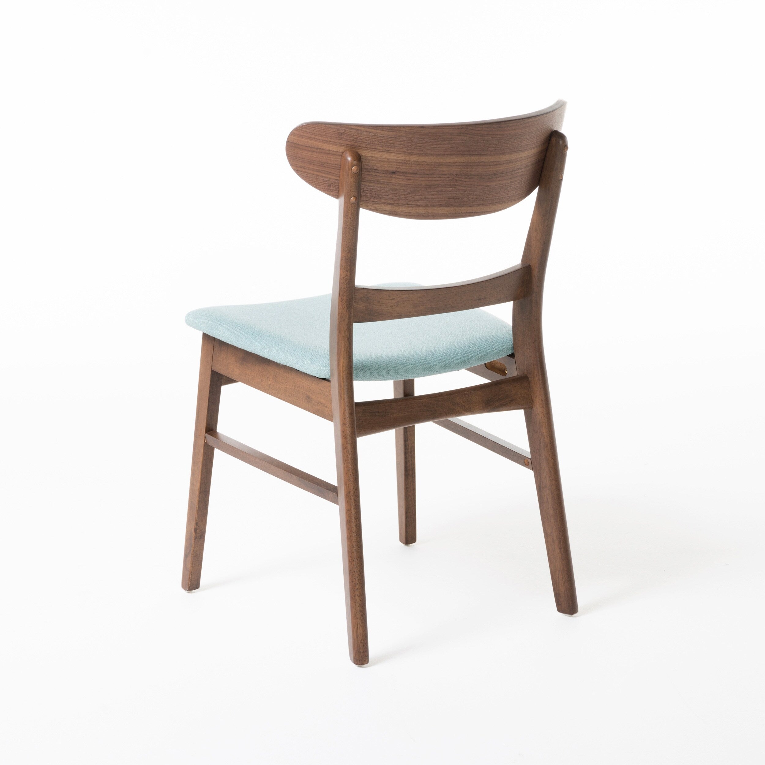 Abrielle Mid-Century Modern Upholstered Rubberwood Dining Chair (Set of 2) by Christopher Knight Home