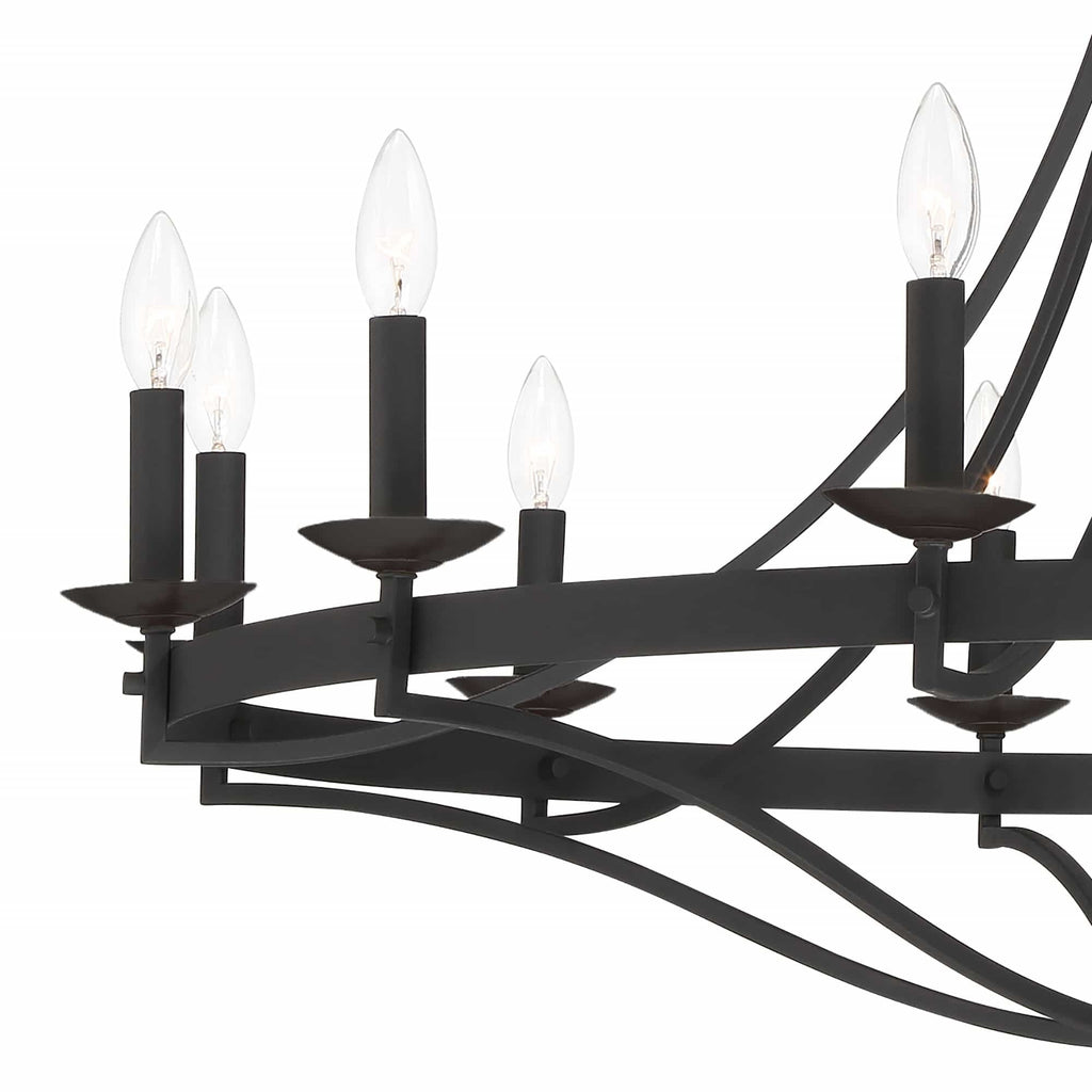 Fidenza 12-light Modern Farmhouse Empire Wagon Wheel Chandelier with UL - D40'' * H135''