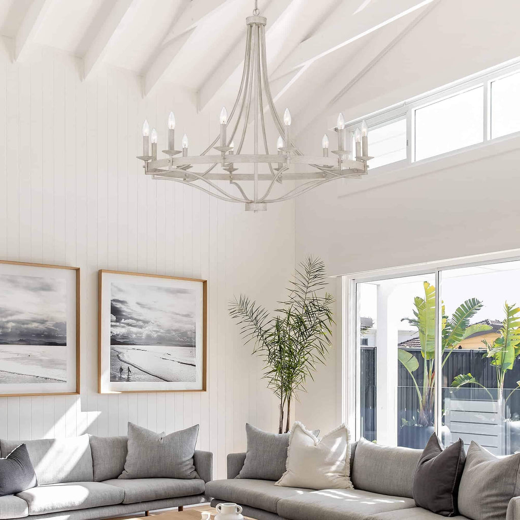 Fidenza 12-light Modern Farmhouse Empire Wagon Wheel Chandelier with UL - D40'' * H135''