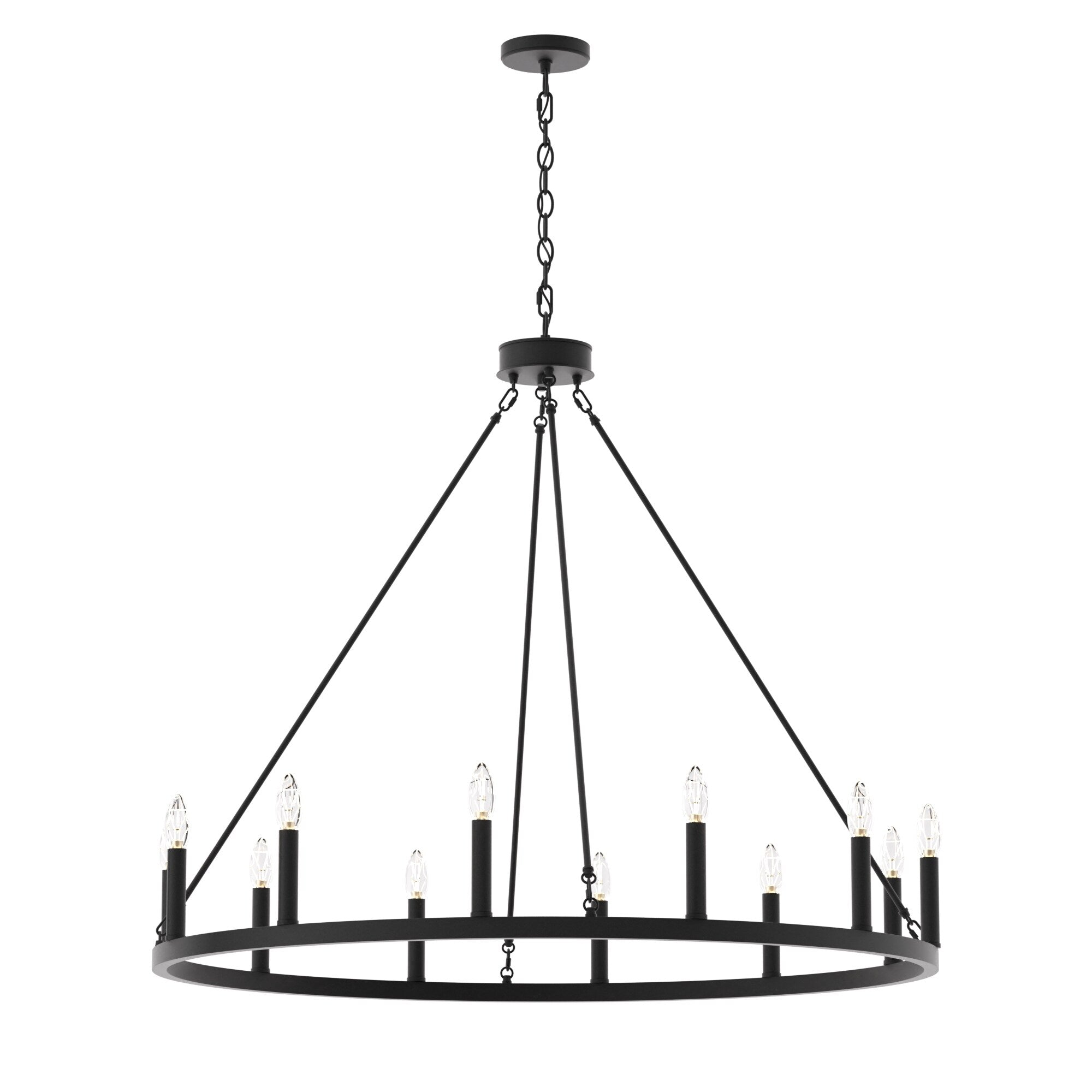 Acroma 12-light Farmhouse 40In Wagon Wheel Chandelier with UL - 40'' D x 138'' H
