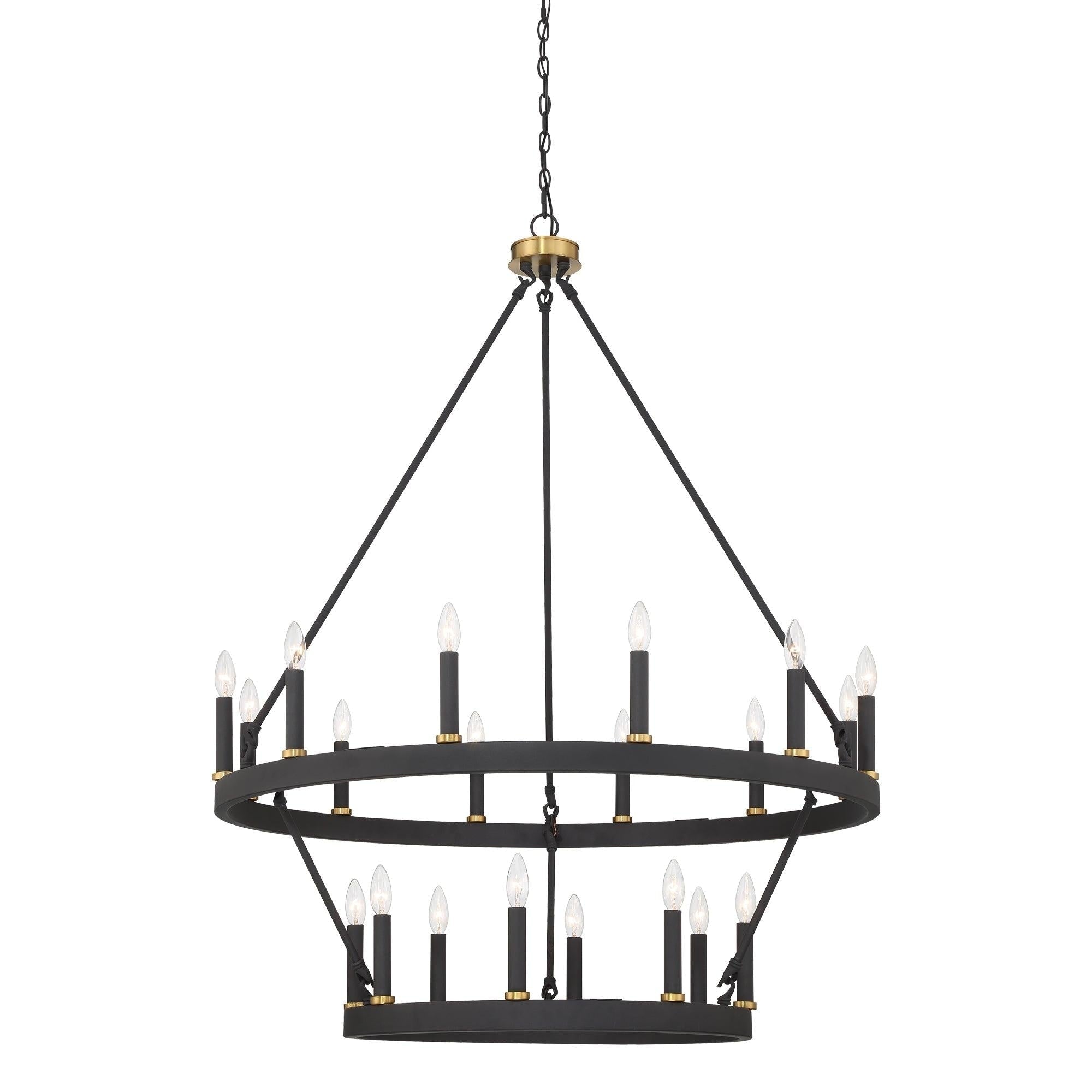Acroma 20-light Modern Farmhouse 40In Round Wagon Wheel Chandelier with UL