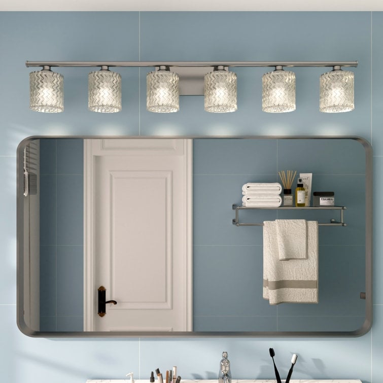 Acroma 6-light Modern Statement Crystal Bathroom Vanity Light - 45 inches