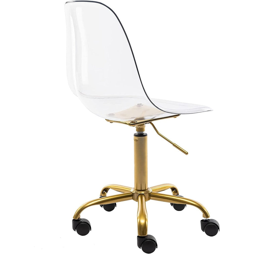 Acrylic Swivel adjustable height Armless Home office Rolling Chair