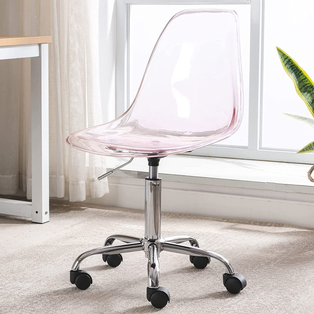 Acrylic Swivel adjustable height Armless Home office Rolling Chair
