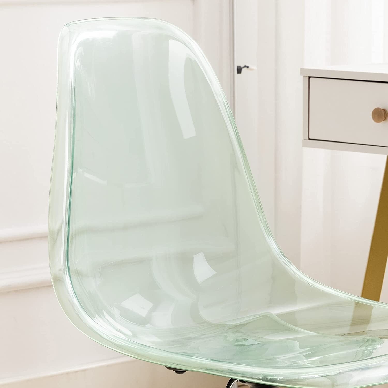 Acrylic Swivel adjustable height Armless Home office Rolling Chair
