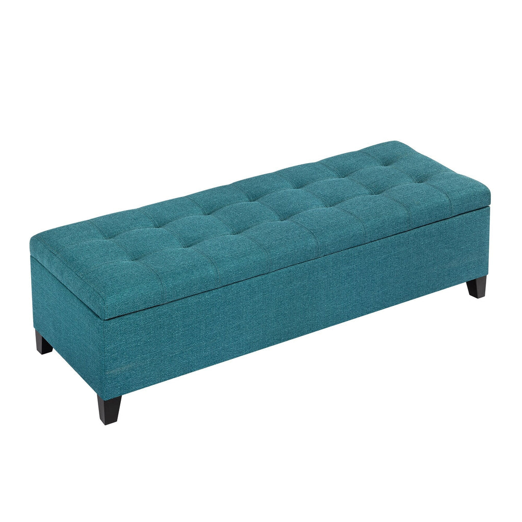 Adeco 50 Bonded Leather Storage Ottoman Bench