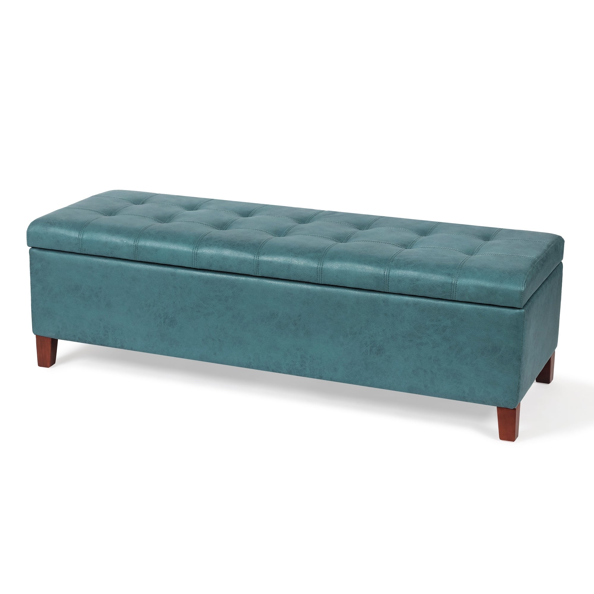 Adeco 50 Bonded Leather Storage Ottoman Bench
