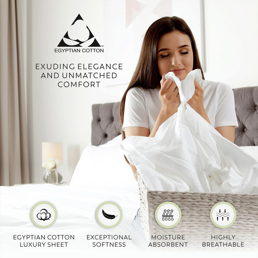 Aireolux 1000 Thread Count Ultra-Soft & Silky Luxury Egyptian Cotton Sheet Set