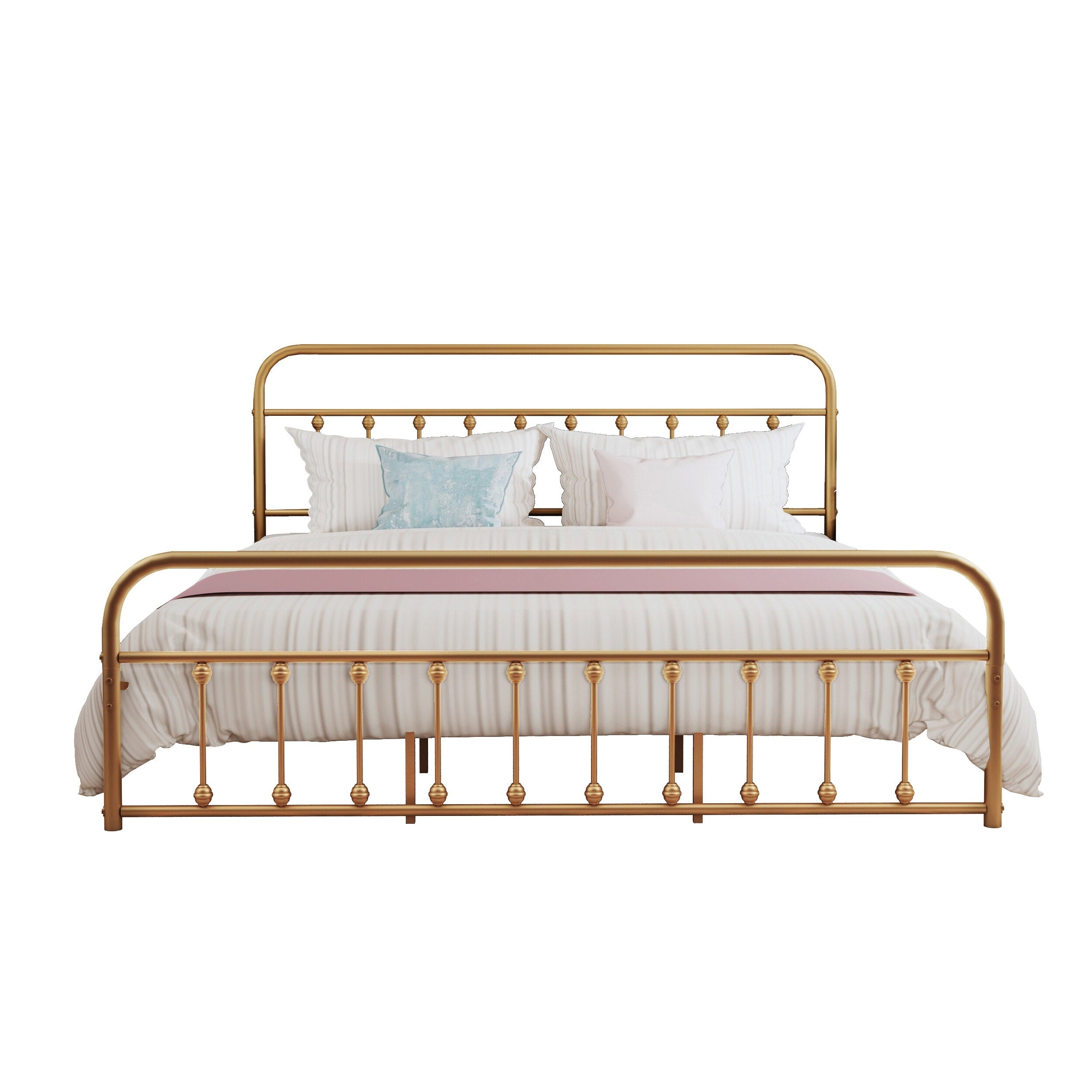 Alazyhome Simple Vintage Metal Platform Bed Frame, Easy-Assembly