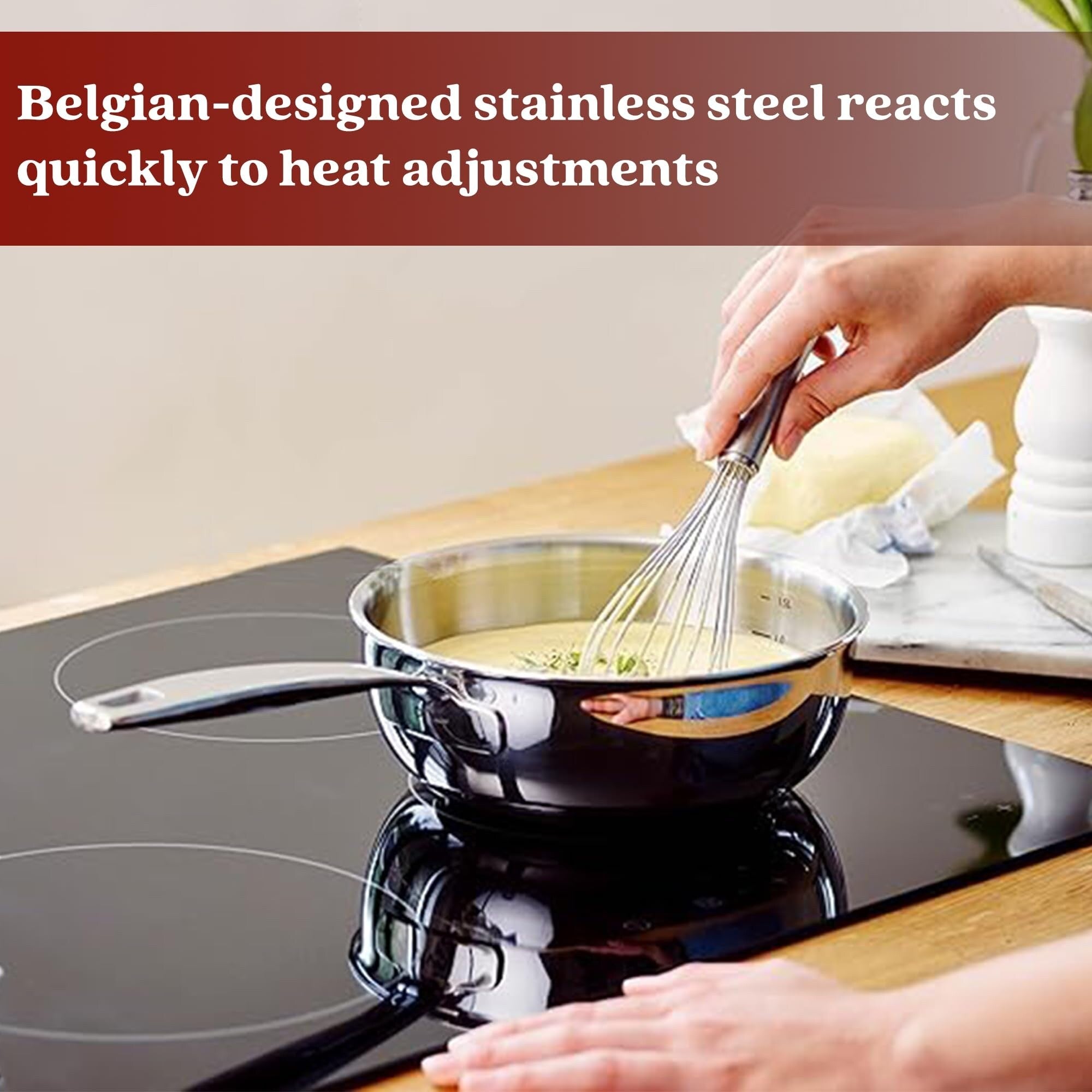 Alva Maestro 5-Ply Stainless Steel Saucier Pan - 1.6 Qt. Non-Toxic
