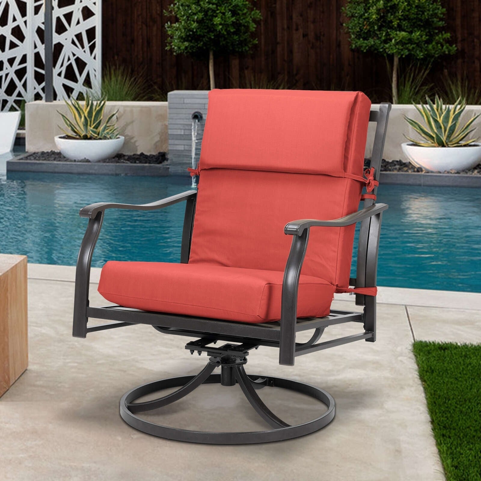 Aoodor Patio High Back Chair Cushions Set of 4, 46x21x4 Inches(Only Cushions)