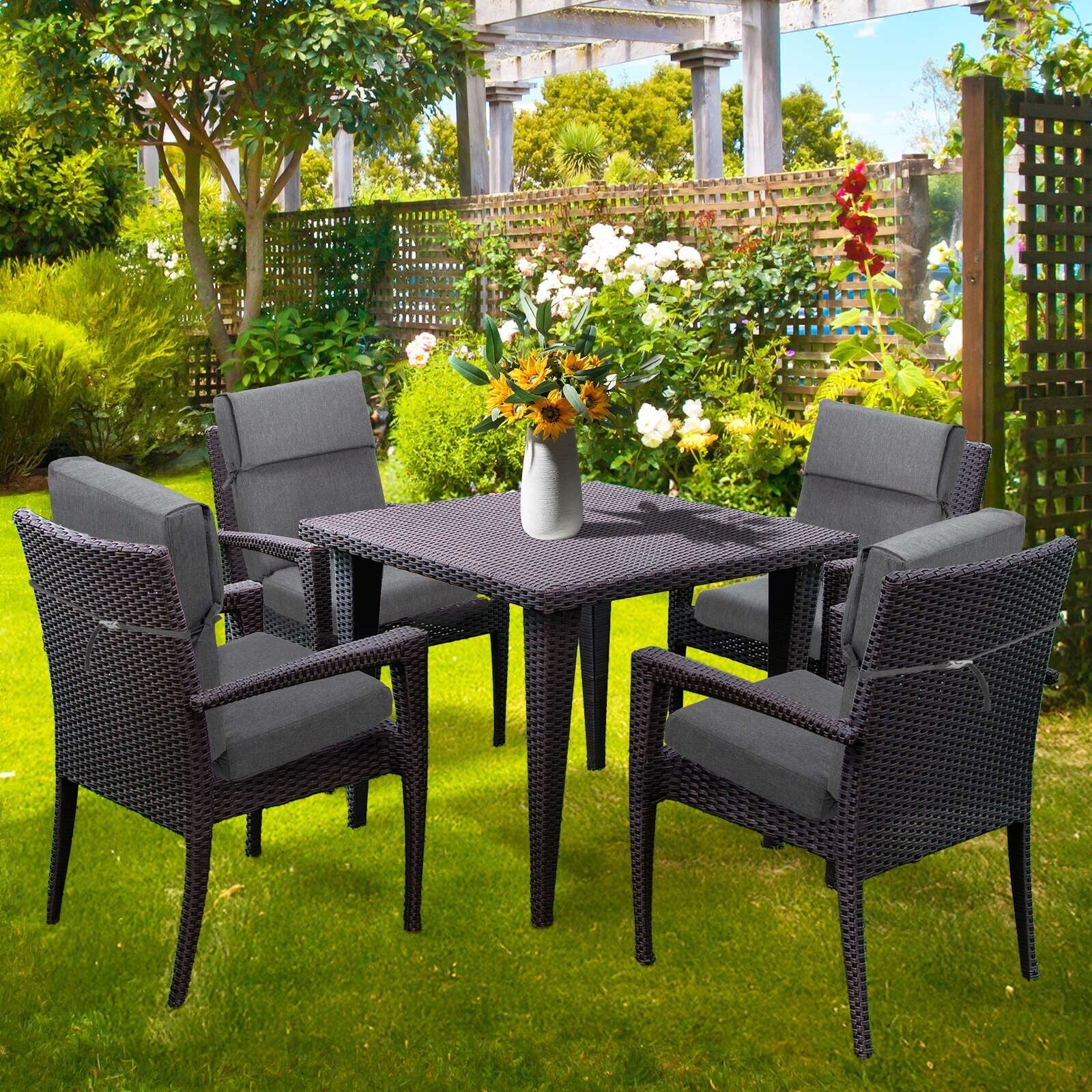 Aoodor Patio High Back Chair Cushions Set of 4, 46x21x4 Inches(Only Cushions)