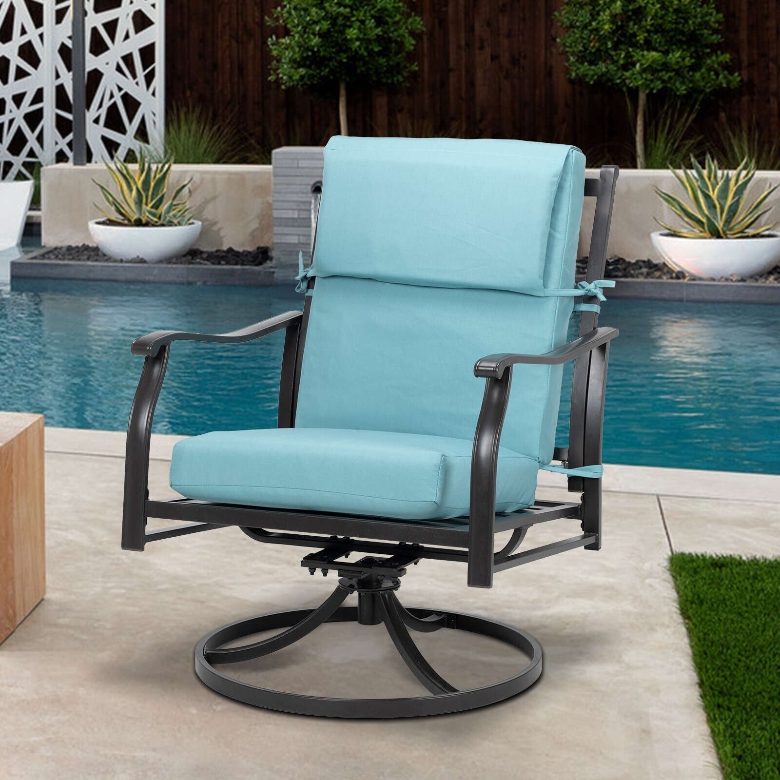 Aoodor Patio High Back Chair Cushions Set of 4, 46x21x4 Inches(Only Cushions)