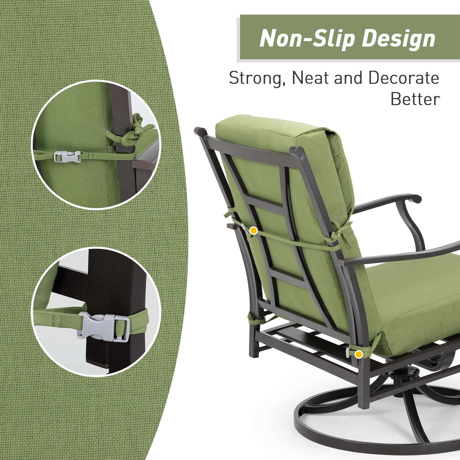 Aoodor Patio High Back Chair Cushions Set of 4, 46x21x4 Inches(Only Cushions)