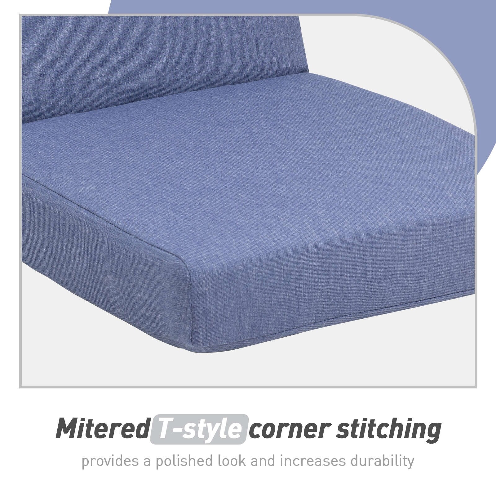 Aoodor Patio High Back Chair Cushions Set of 4, 46x21x4 Inches(Only Cushions)