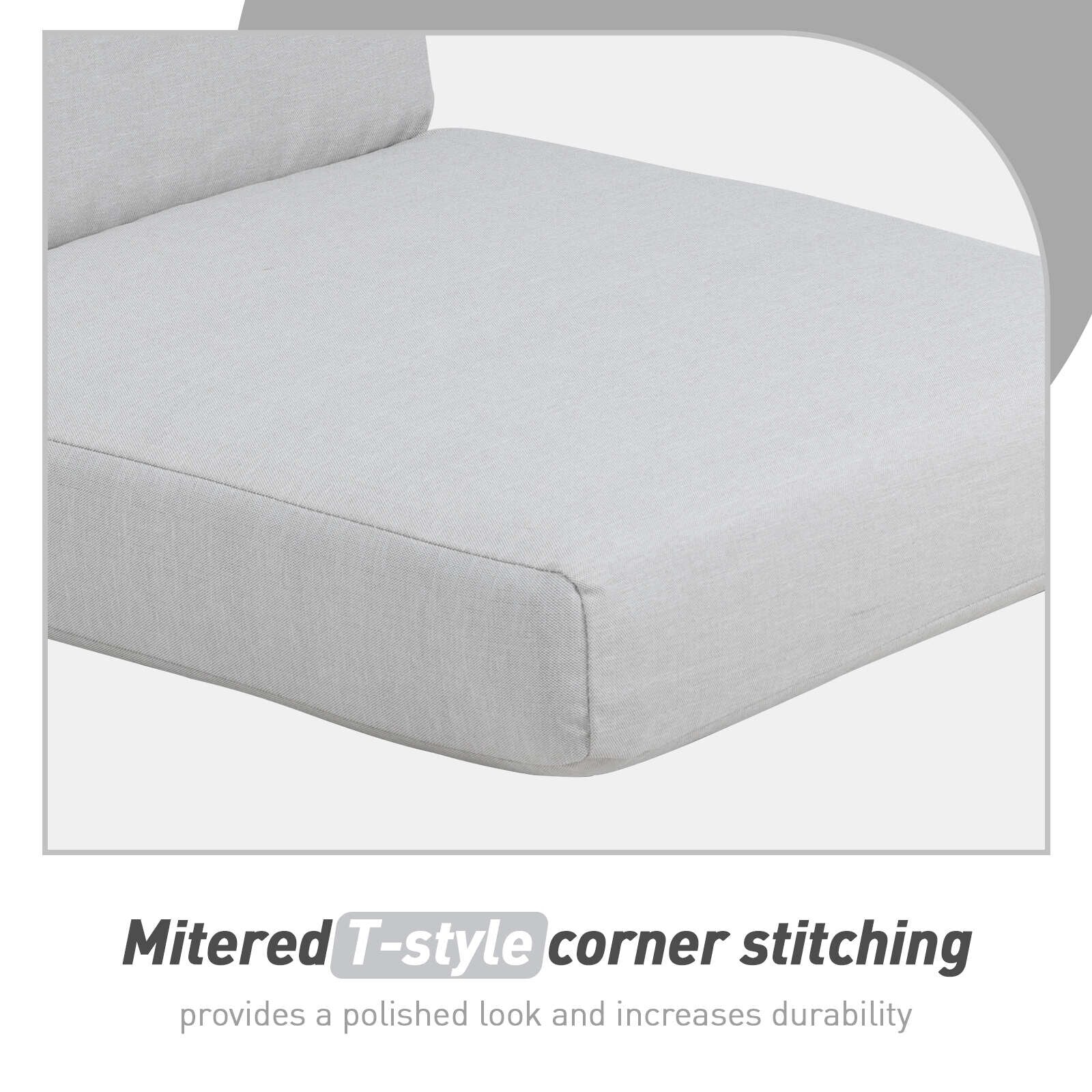 Aoodor Patio High Back Chair Cushions Set of 4, 46x21x4 Inches(Only Cushions)