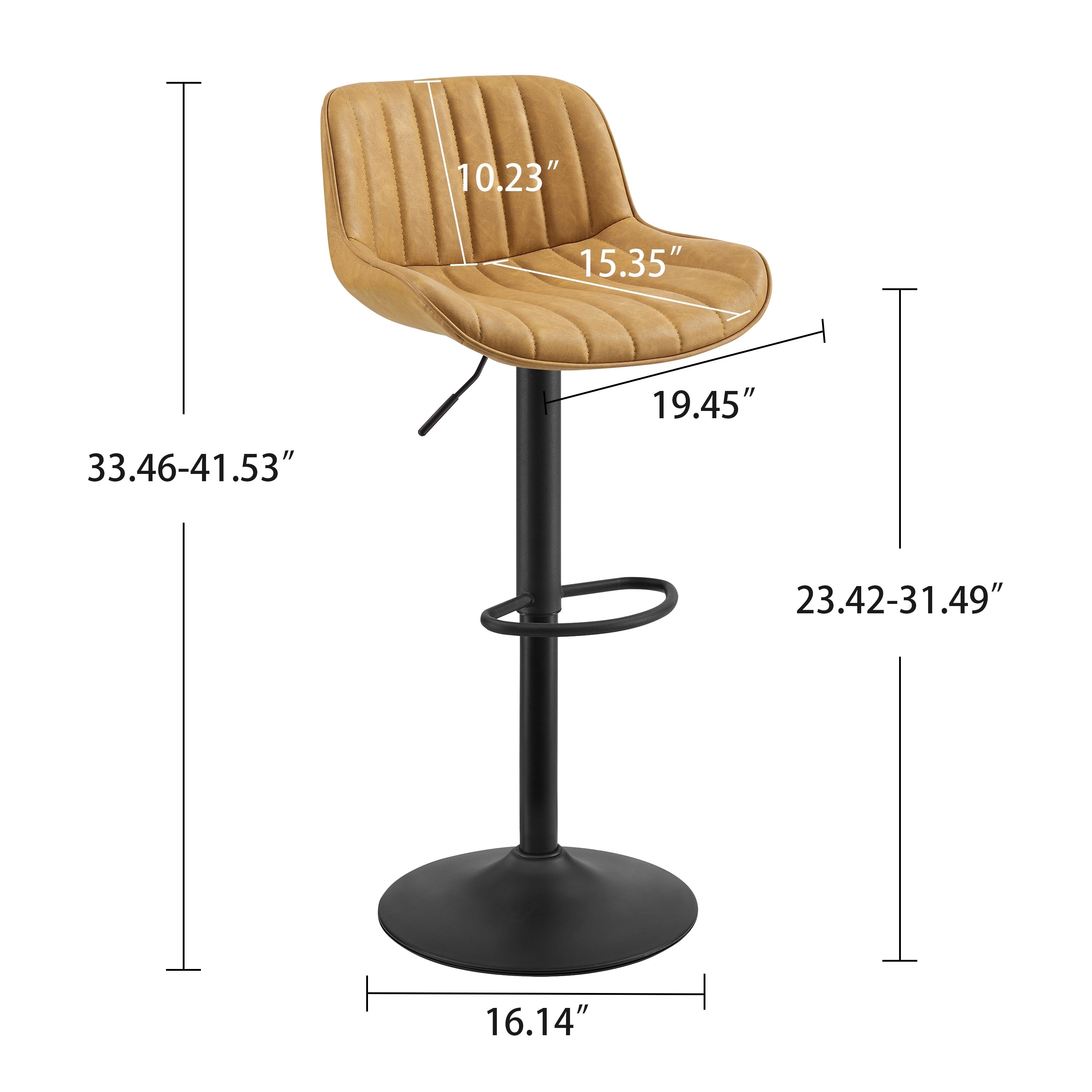 Art Leon Adjustable Height Swivel Barstool, Set of 2