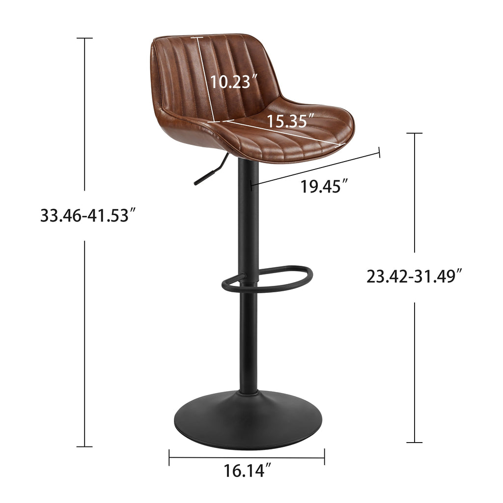 Art Leon Adjustable Height Swivel Barstool, Set of 2