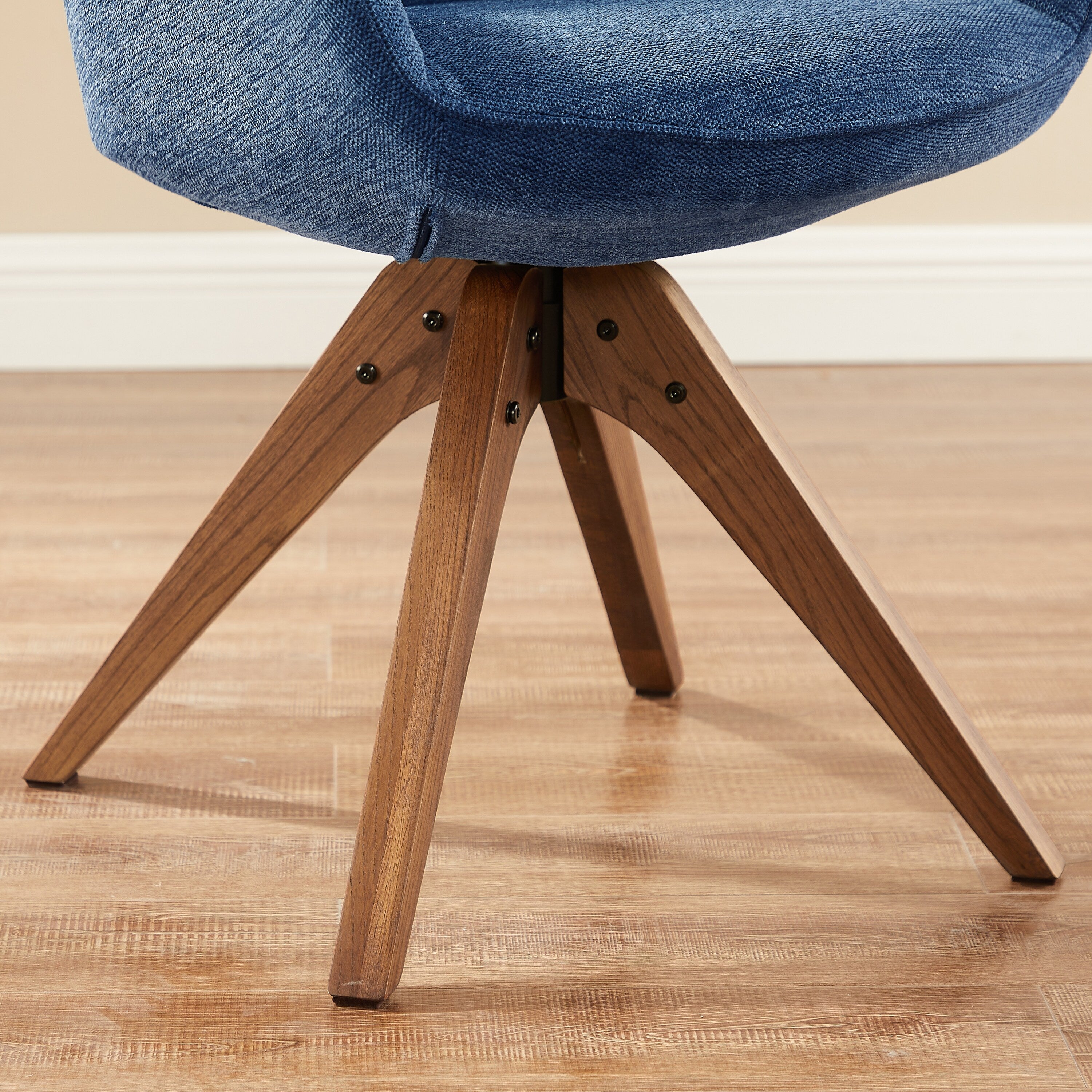 Art Leon Modern Home Office Swivel Arm Accent Chair with Wood Legs