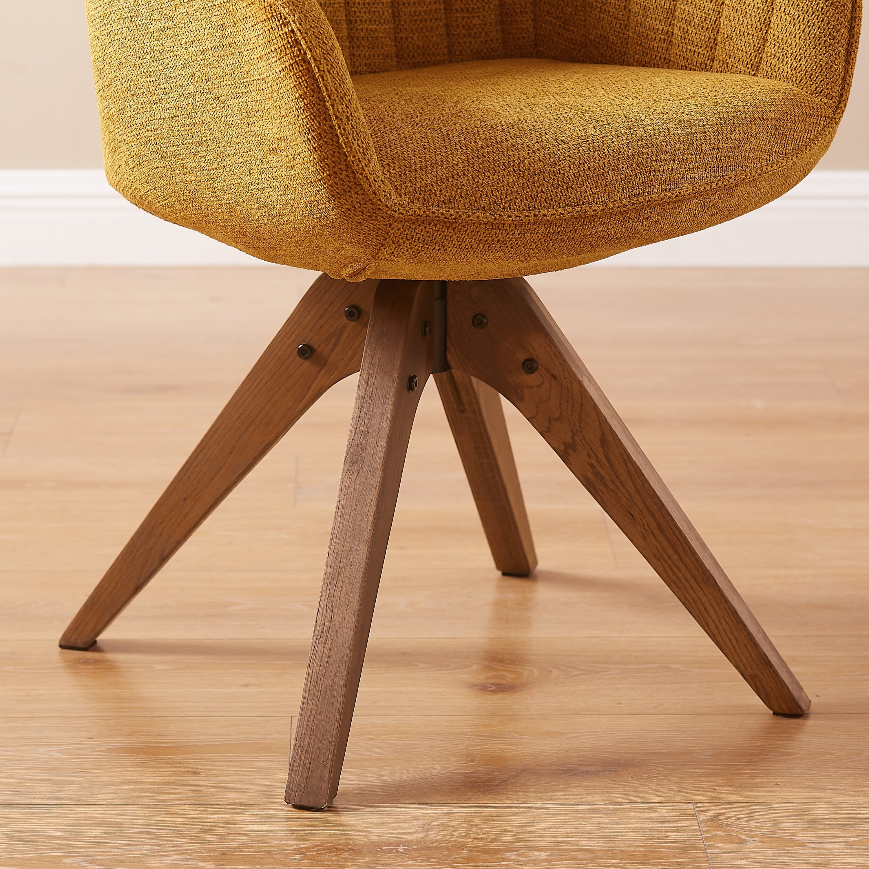 Art Leon Modern Home Office Swivel Arm Accent Chair with Wood Legs