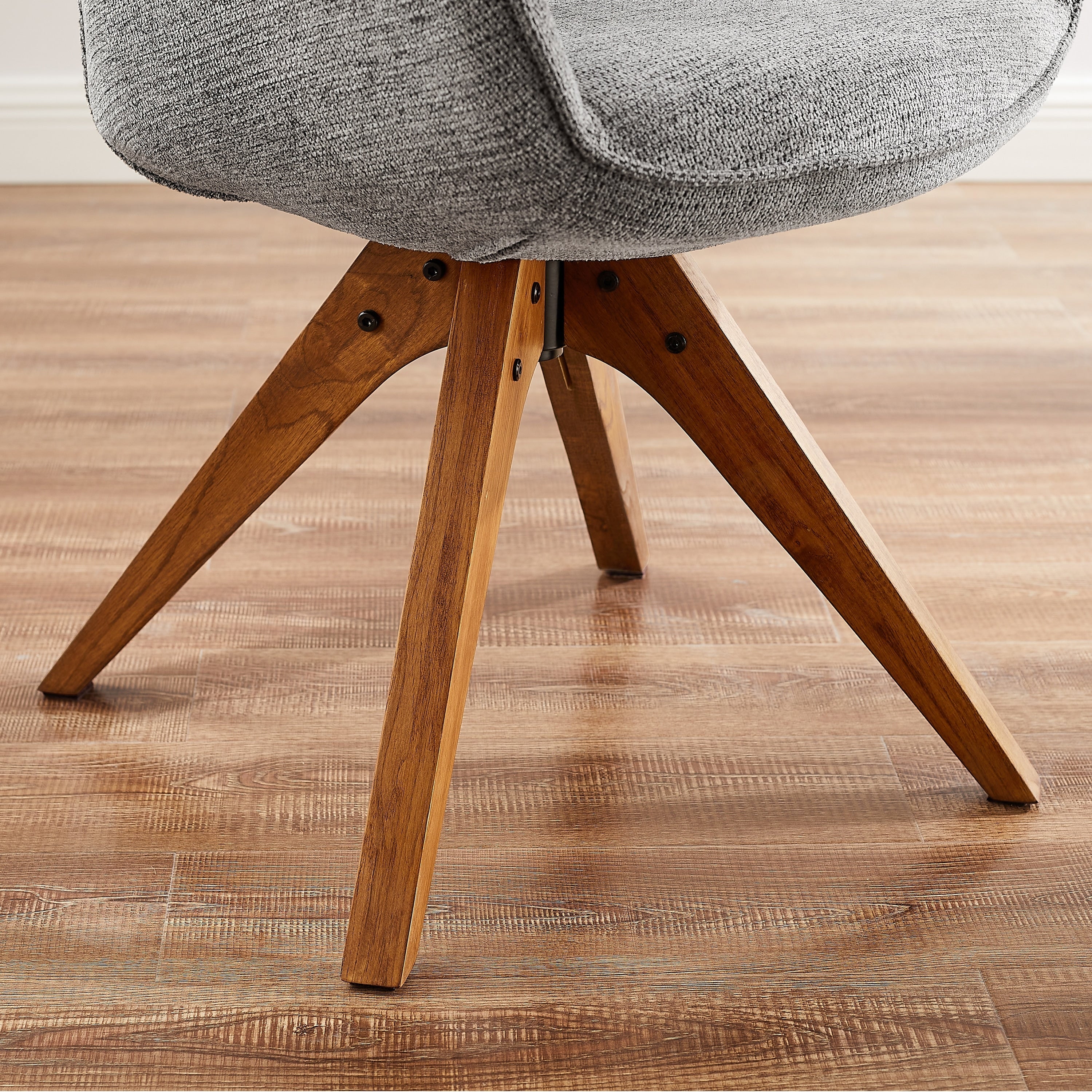 Art Leon Modern Home Office Swivel Arm Accent Chair with Wood Legs