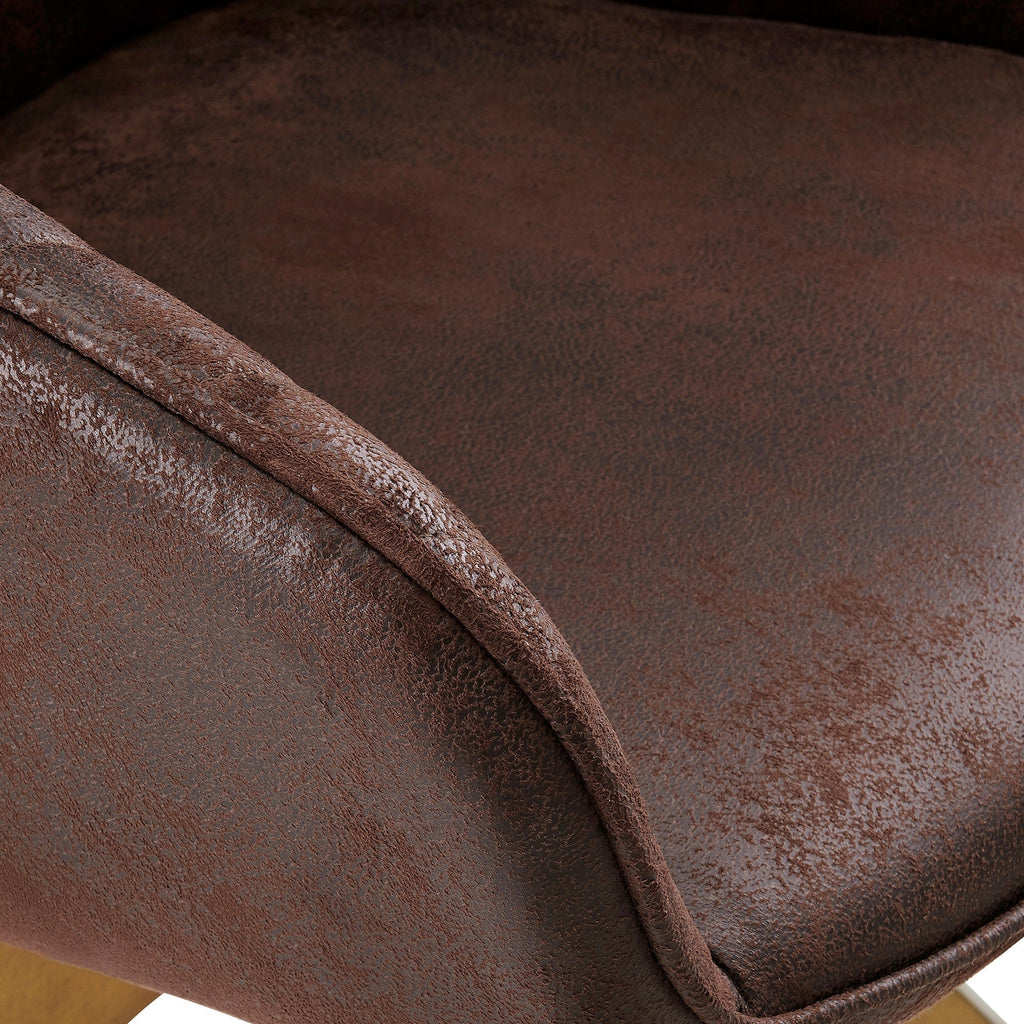 Art Leon Modern Home Office Swivel Arm Accent Chair with Wood Legs