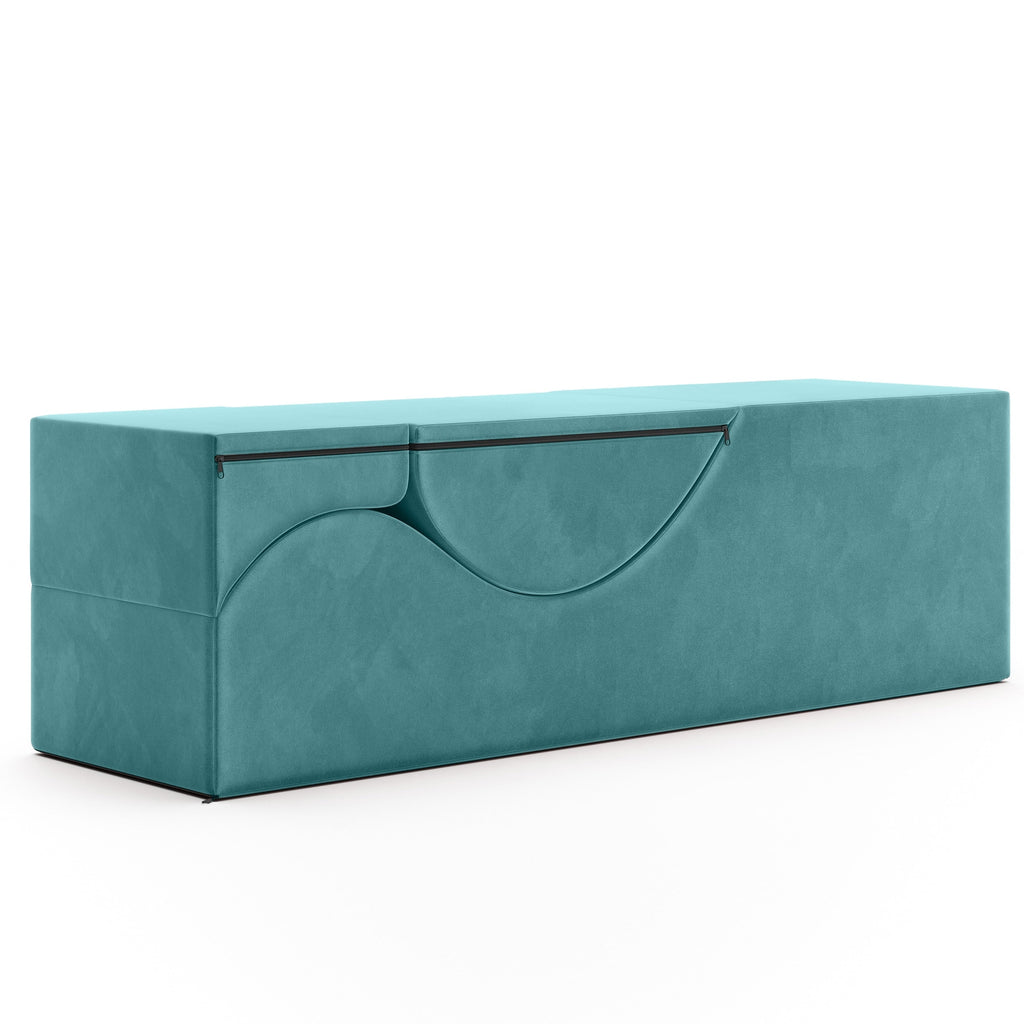 Avana Kami Convertible Chaise / Yoga & Massage - 2-In-1 Ottoman with Concealed Fold Out Yoga Lounge Chair, Microvelvet - N/A